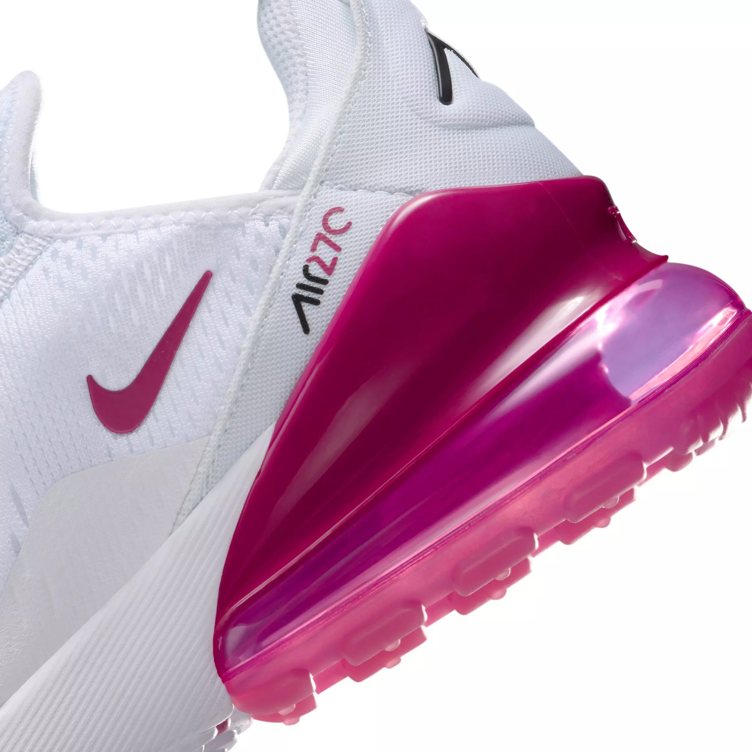 Nike Air Max 270 "White/Black/Sweet Beet" Grade School Girls' Shoe - WHITE/BLACK/BEET