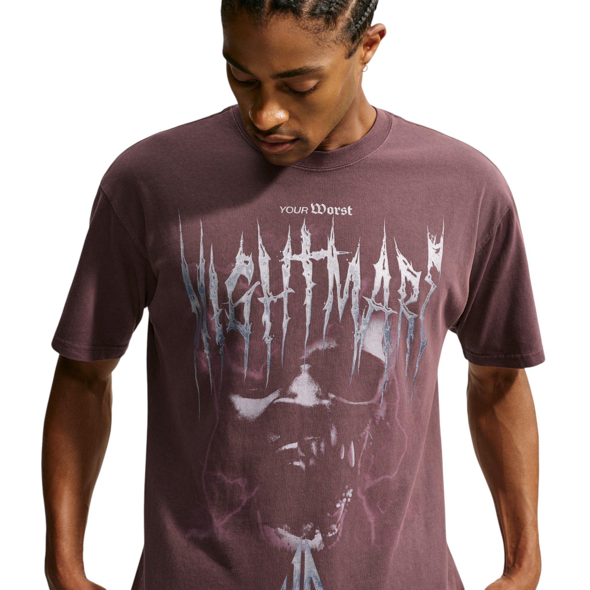 Nike Men's Ja Nightmare Basketball T-Shirt - Burgundy Crush - BURGUNDY