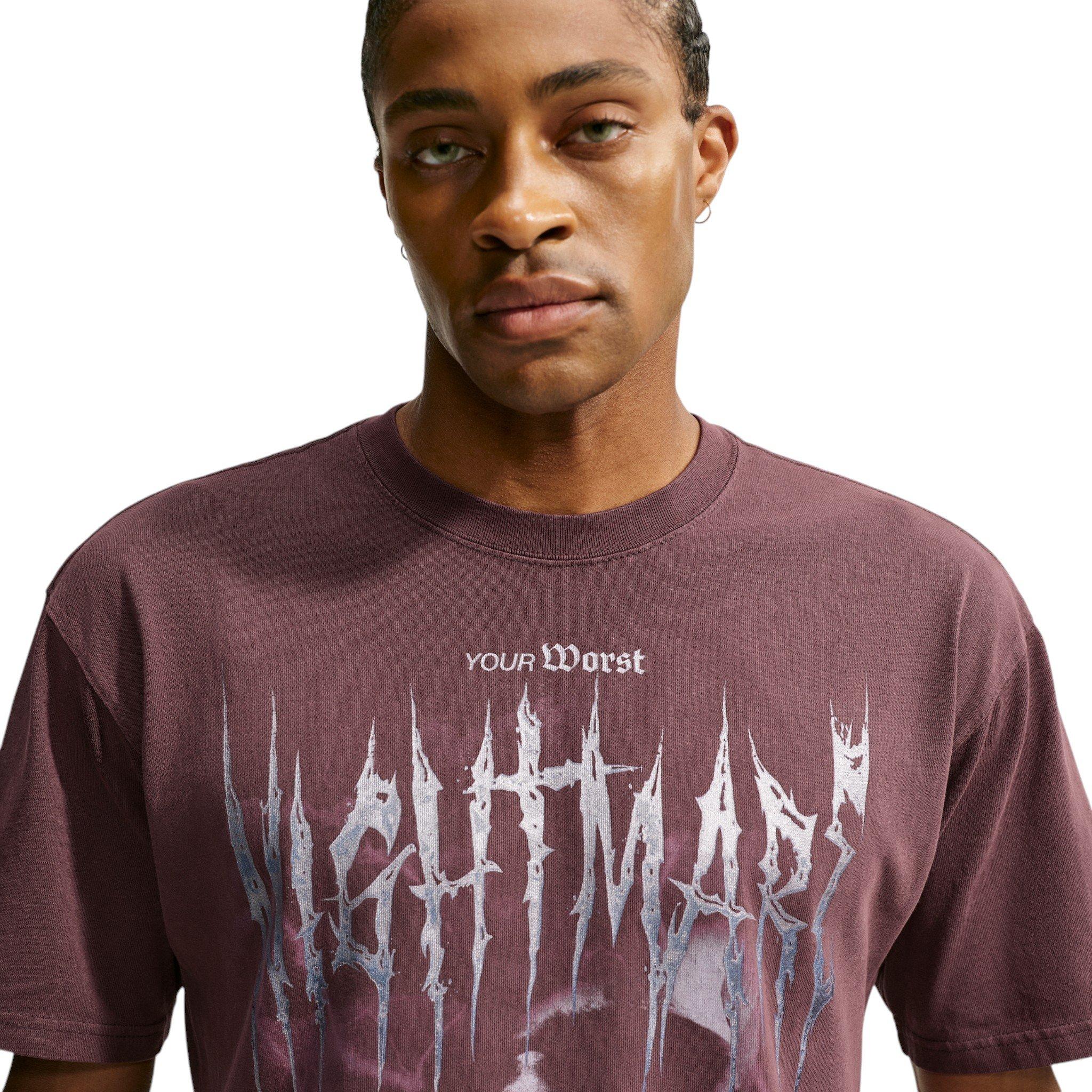 Nike Men's Ja Nightmare Basketball T-Shirt - Burgundy Crush - BURGUNDY