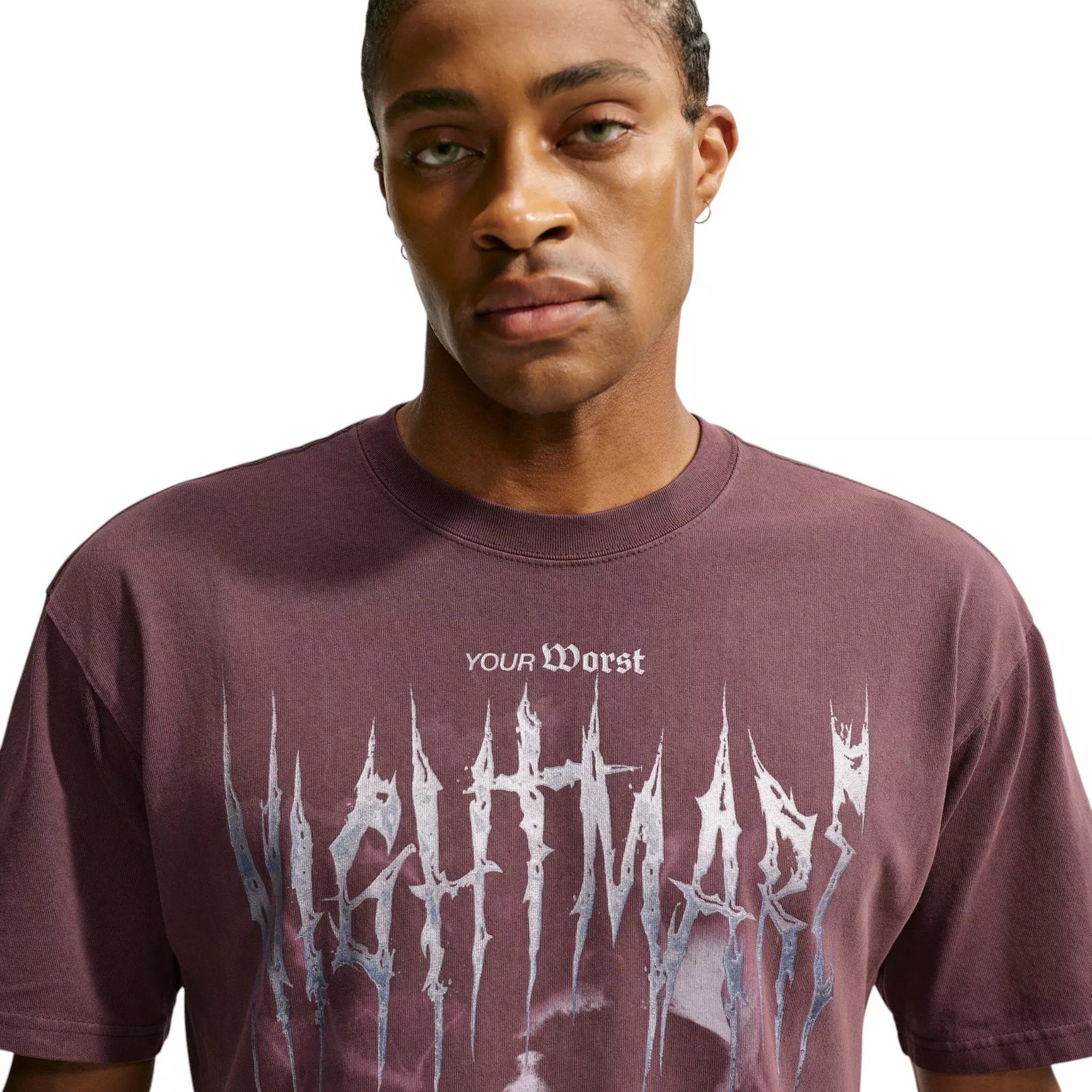 Nike Men's Ja Nightmare Basketball T-Shirt - Burgundy Crush - BURGUNDY