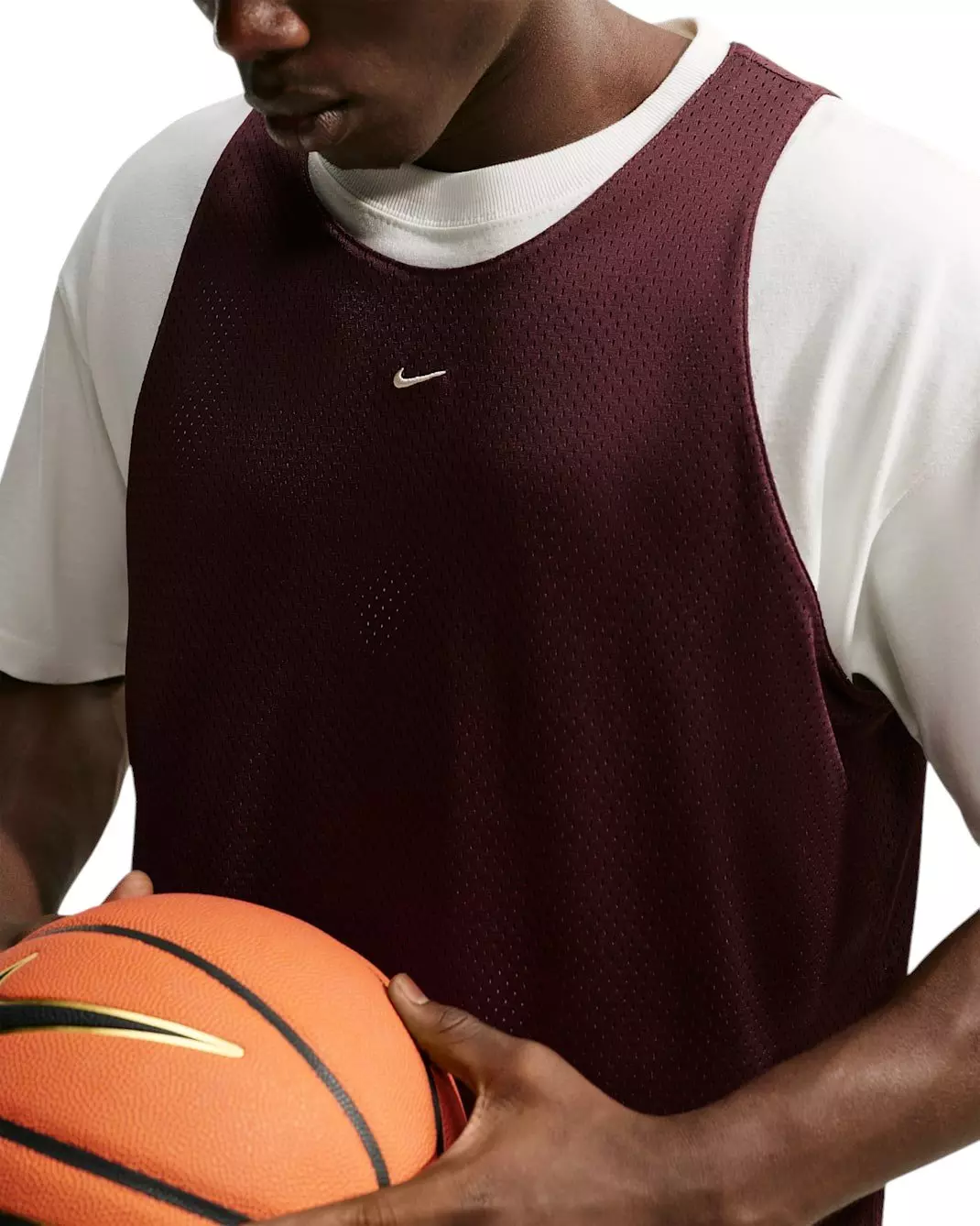 Nike Men's Standard Issue Practice Mesh Basketball Jersey - BURGUNDY