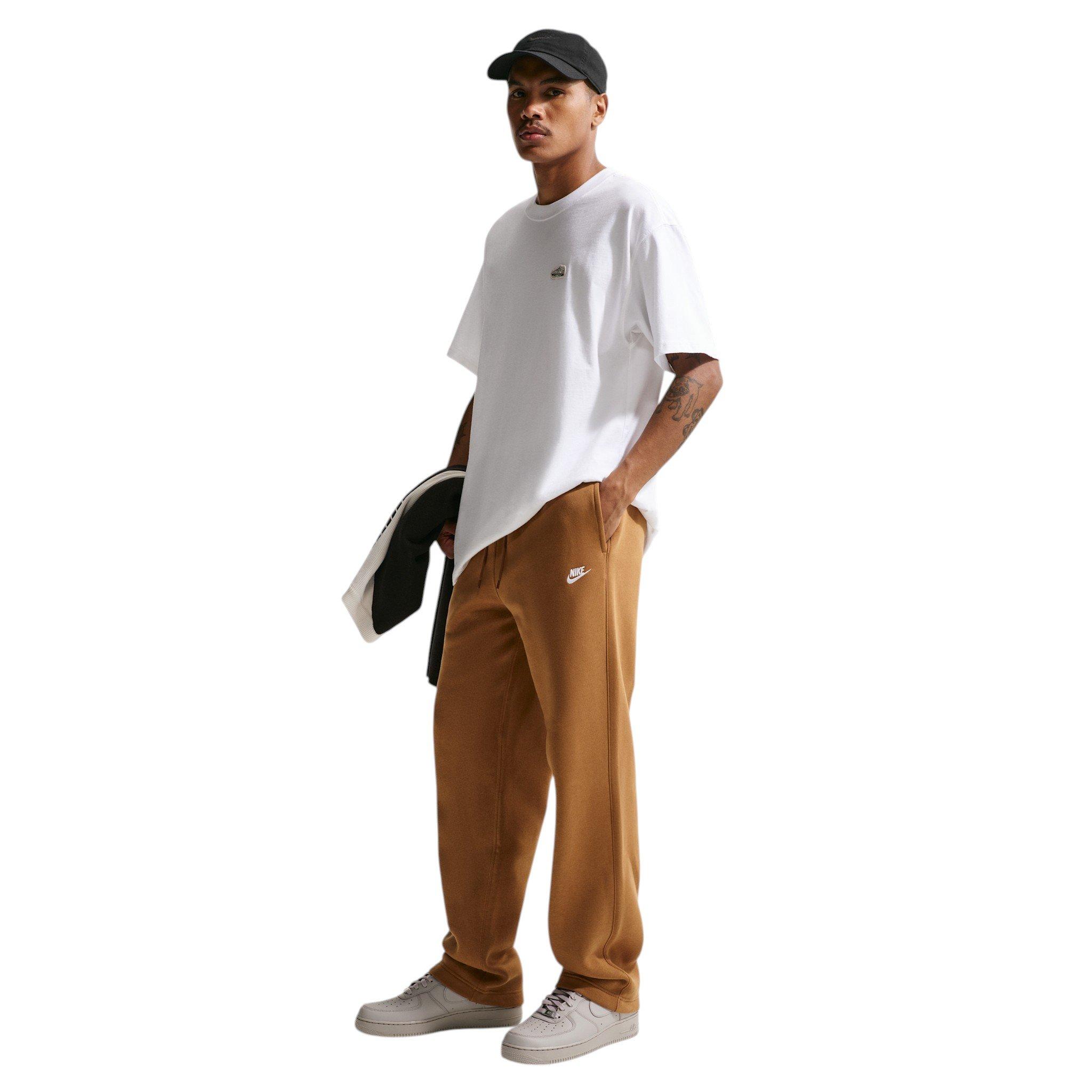 Nike Men's Club Open-Hem Fleece Pants - BROWN