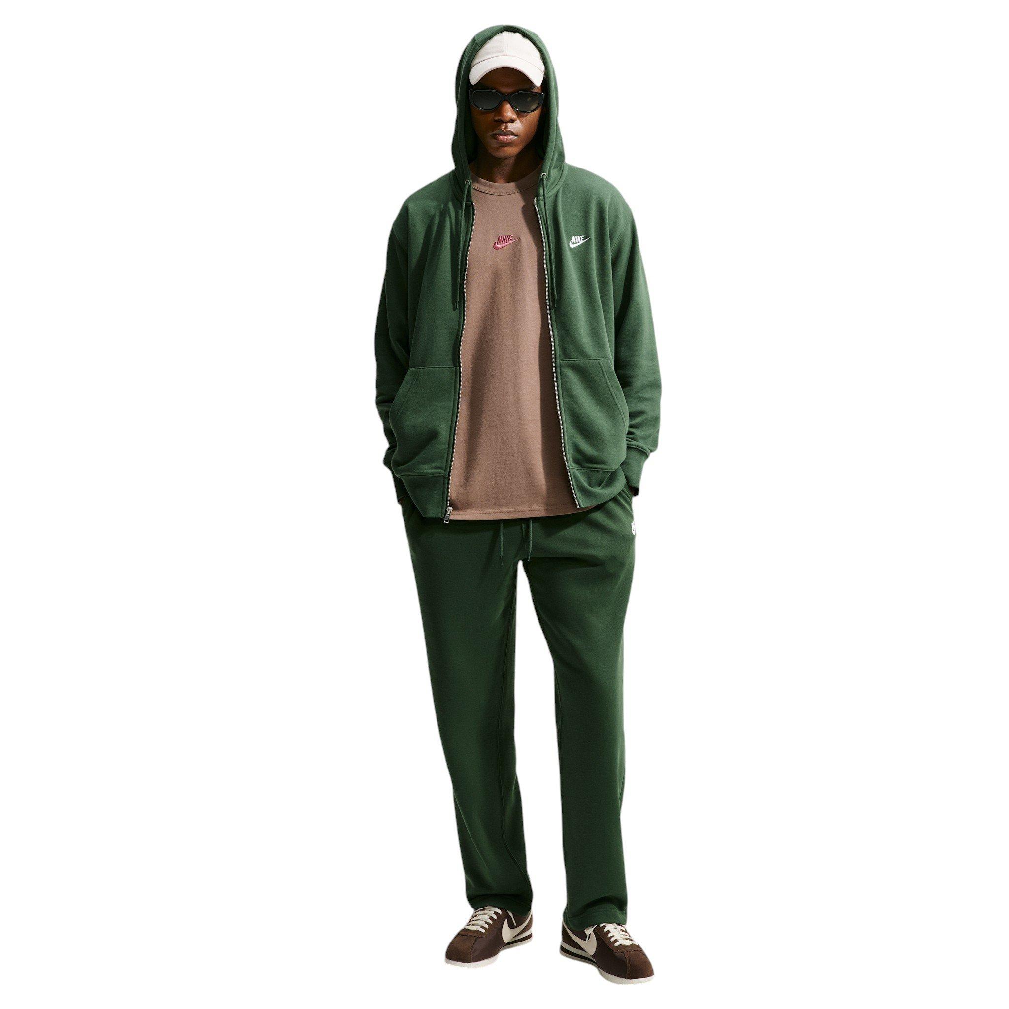 Nike Men's Club Open-Hem Fleece Pants - GREEN