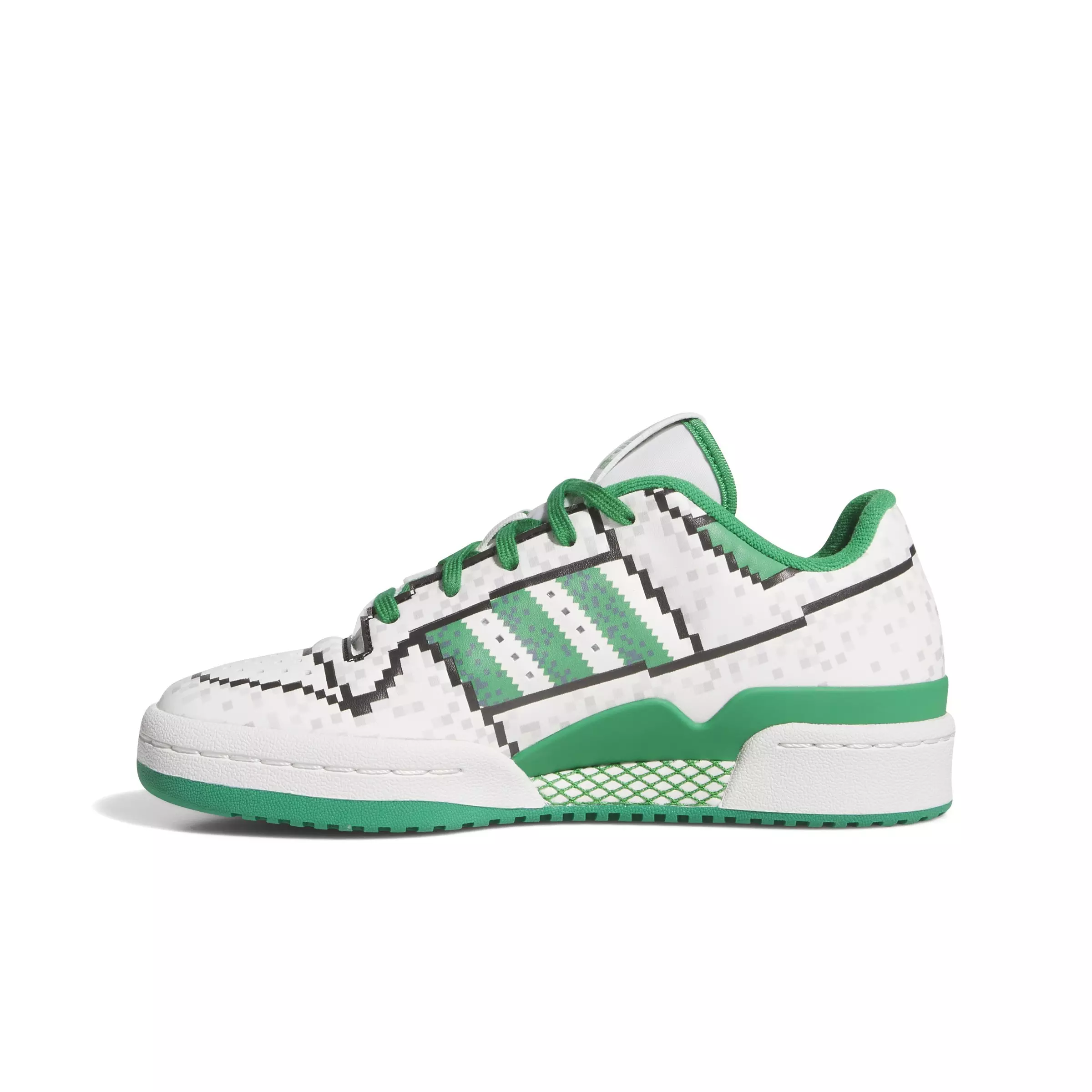 adidas Forum Low CL "Core White/Green/Core Black" Grade School Boys' Shoe - WHITE/GREEN/BLACK