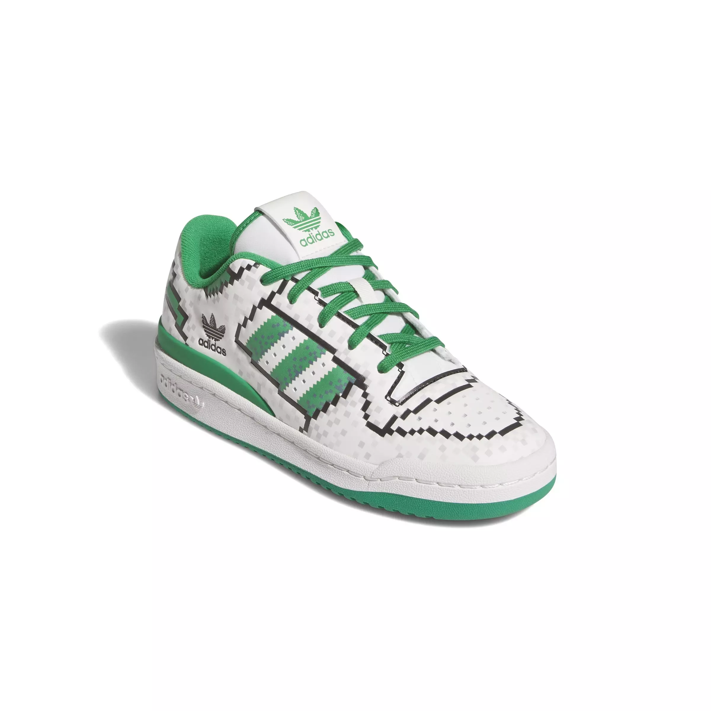 adidas Forum Low CL "Core White/Green/Core Black" Grade School Boys' Shoe - WHITE/GREEN/BLACK
