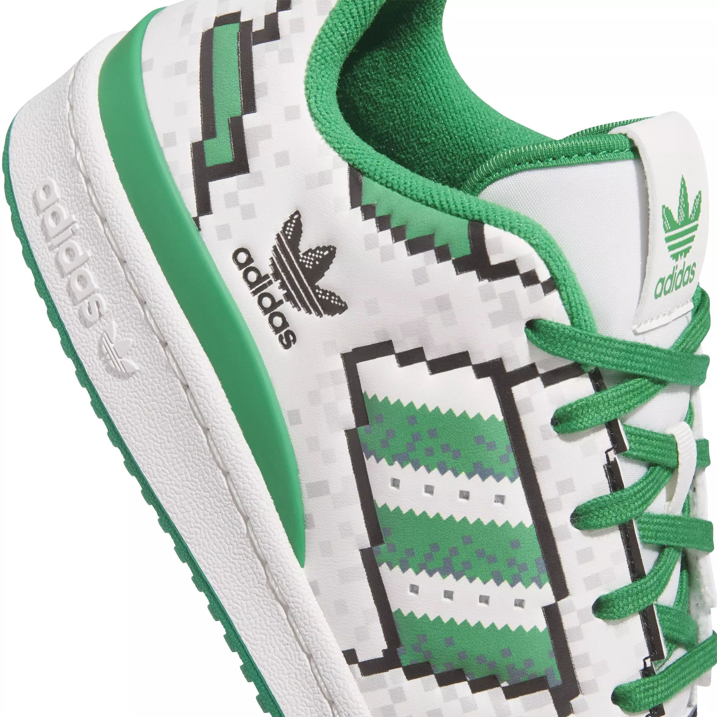 adidas Forum Low CL "Core White/Green/Core Black" Grade School Boys' Shoe - WHITE/GREEN/BLACK