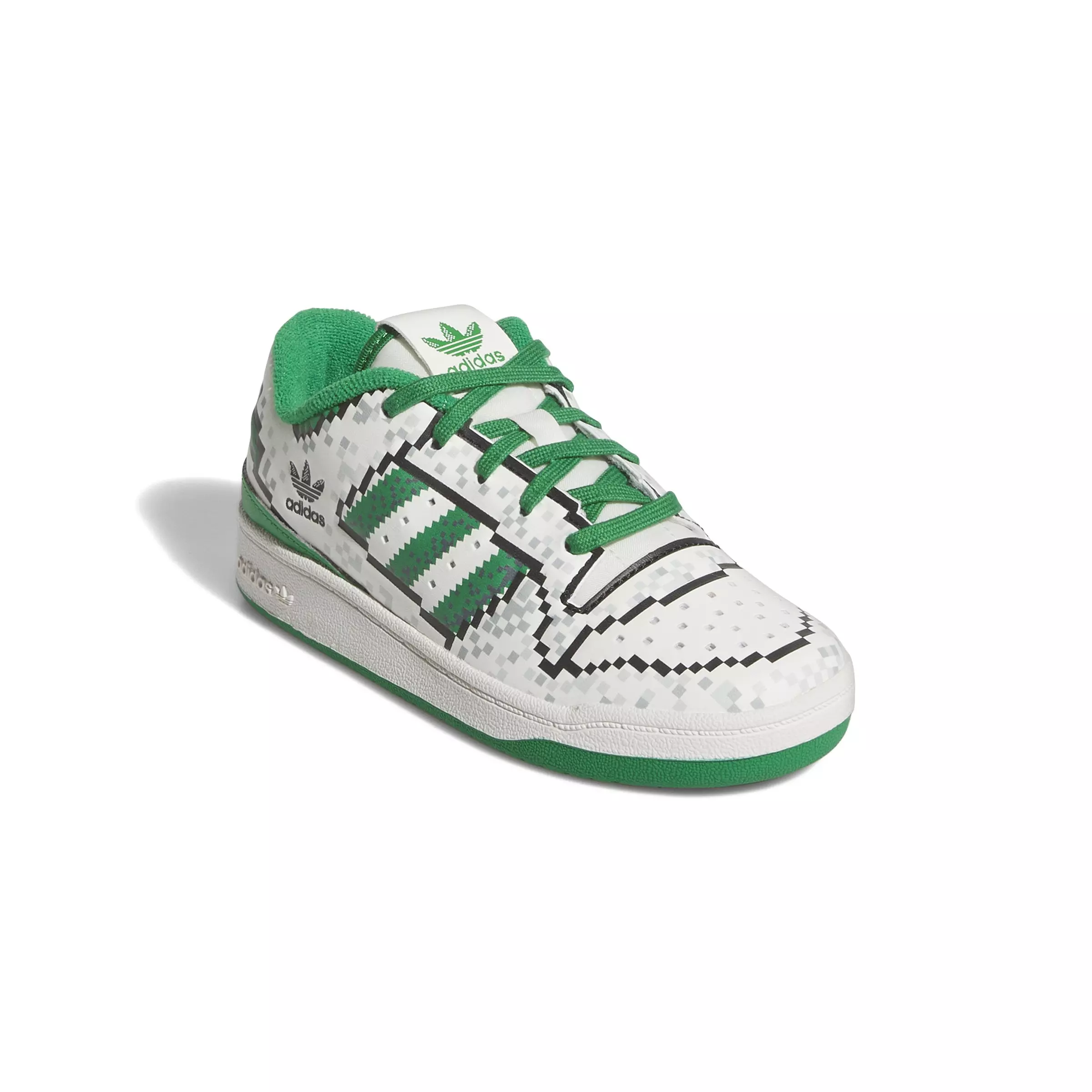 adidas Forum Low CL "Core White/Green/Core Black" Preschool Boys' Shoe - WHITE/GREEN/BLACK