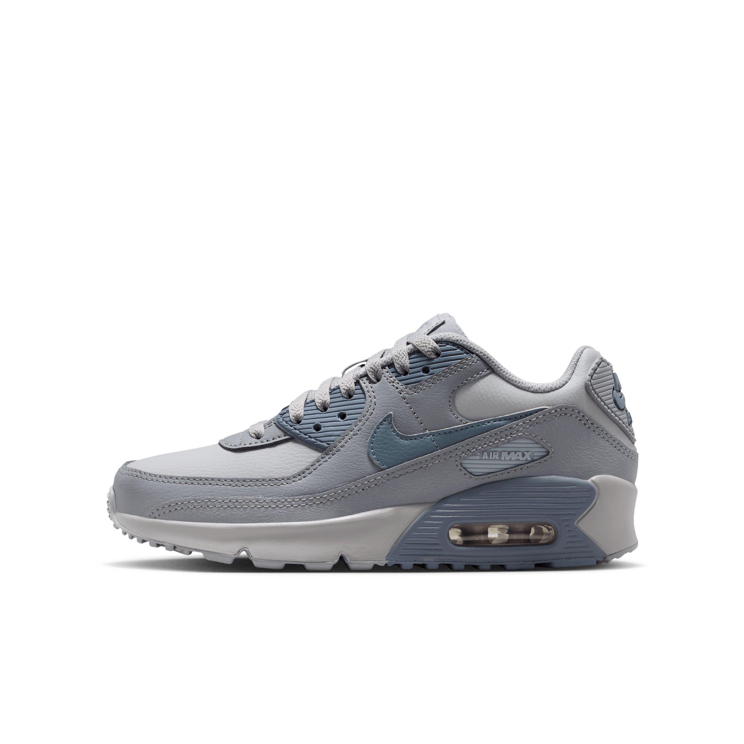 Nike Air Max 90 LTR Grade School Boys' "Wolf Grey/Stealth/Armory Blue" Shoe
