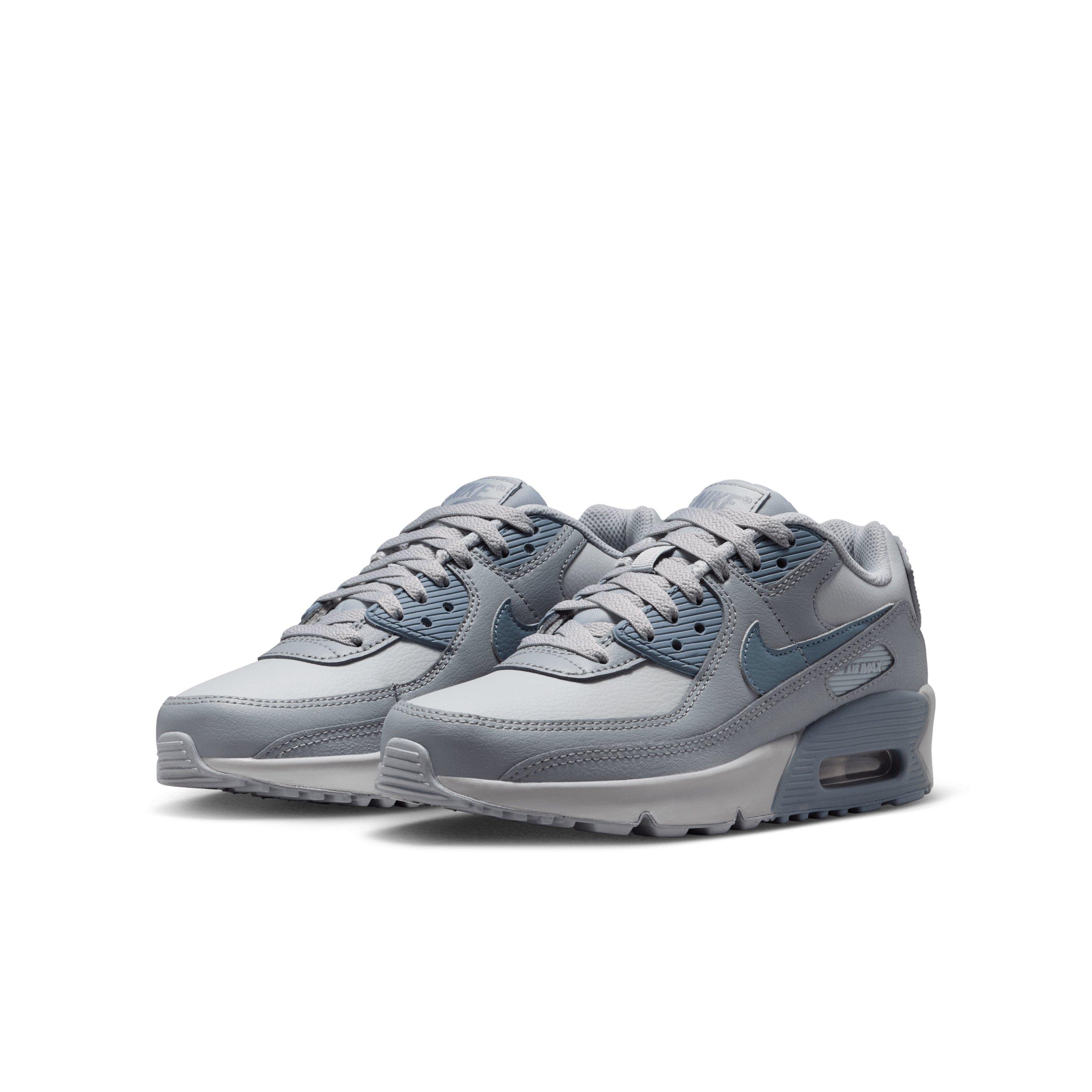 Nike Air Max 90 LTR Grade School Boys' "Wolf Grey/Stealth/Armory Blue" Shoe