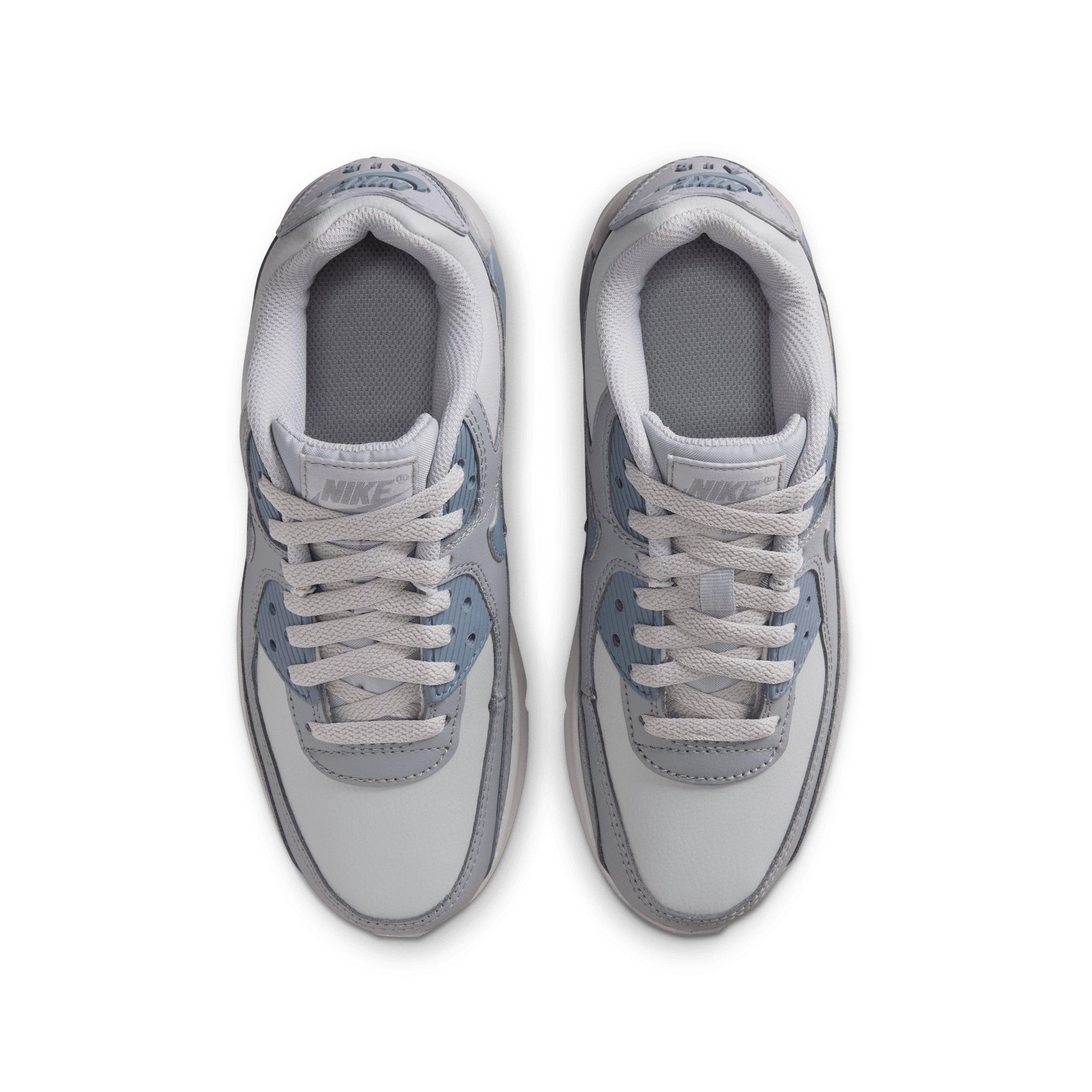 Nike Air Max 90 LTR Grade School Boys' "Wolf Grey/Stealth/Armory Blue" Shoe