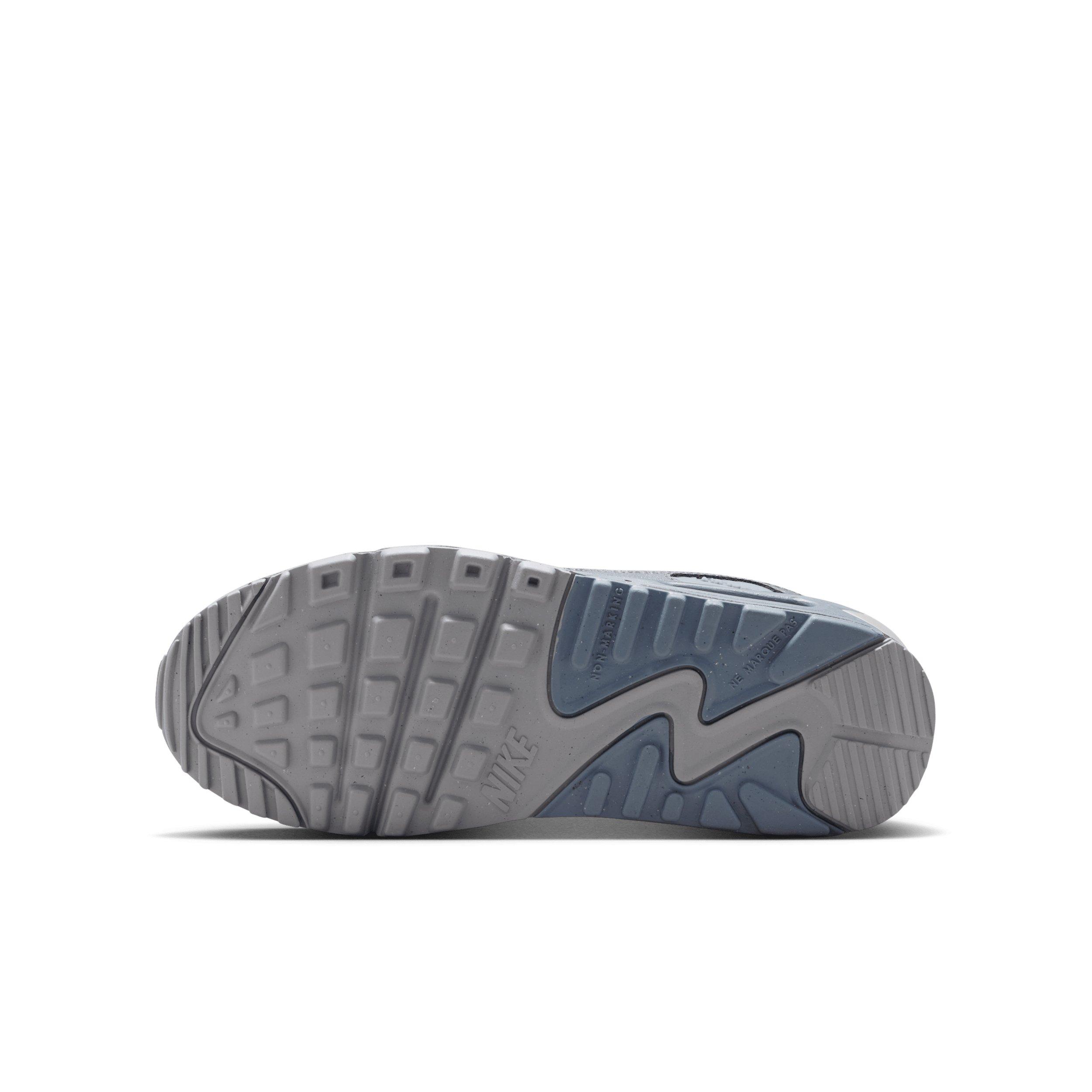 Nike Air Max 90 LTR Grade School Boys' "Wolf Grey/Stealth/Armory Blue" Shoe