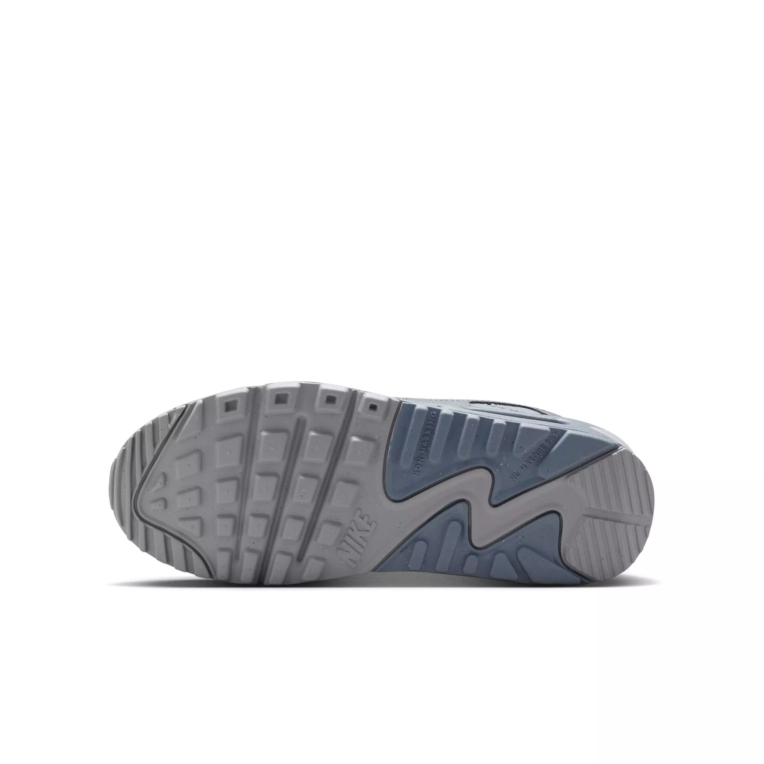Nike Air Max 90 LTR "Wolf Grey/Stealth/Armory Blue" Grade School Boys' Shoe - GREY/STEALTH/BLUE