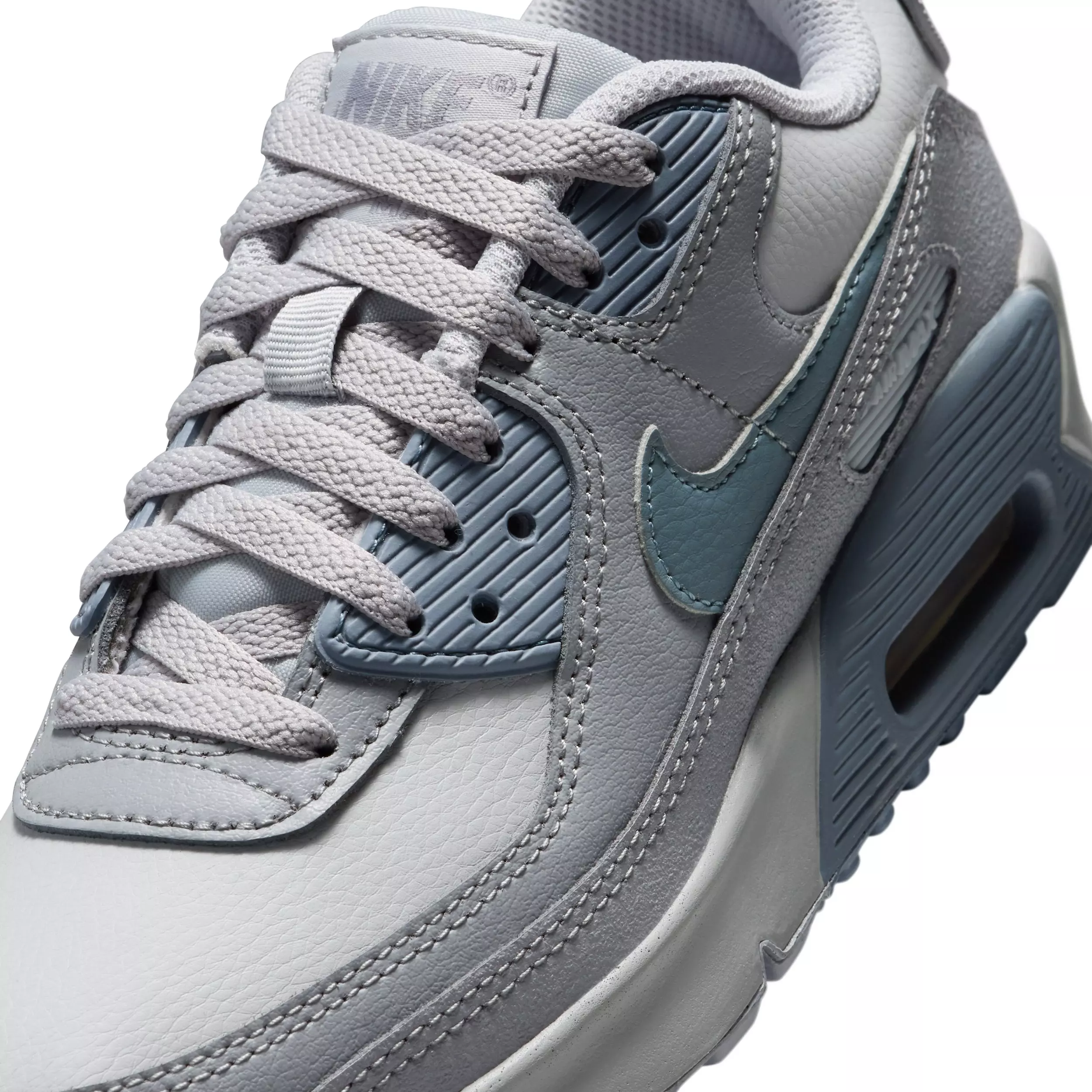 Nike Air Max 90 LTR "Wolf Grey/Stealth/Armory Blue" Grade School Boys' Shoe - GREY/STEALTH/BLUE
