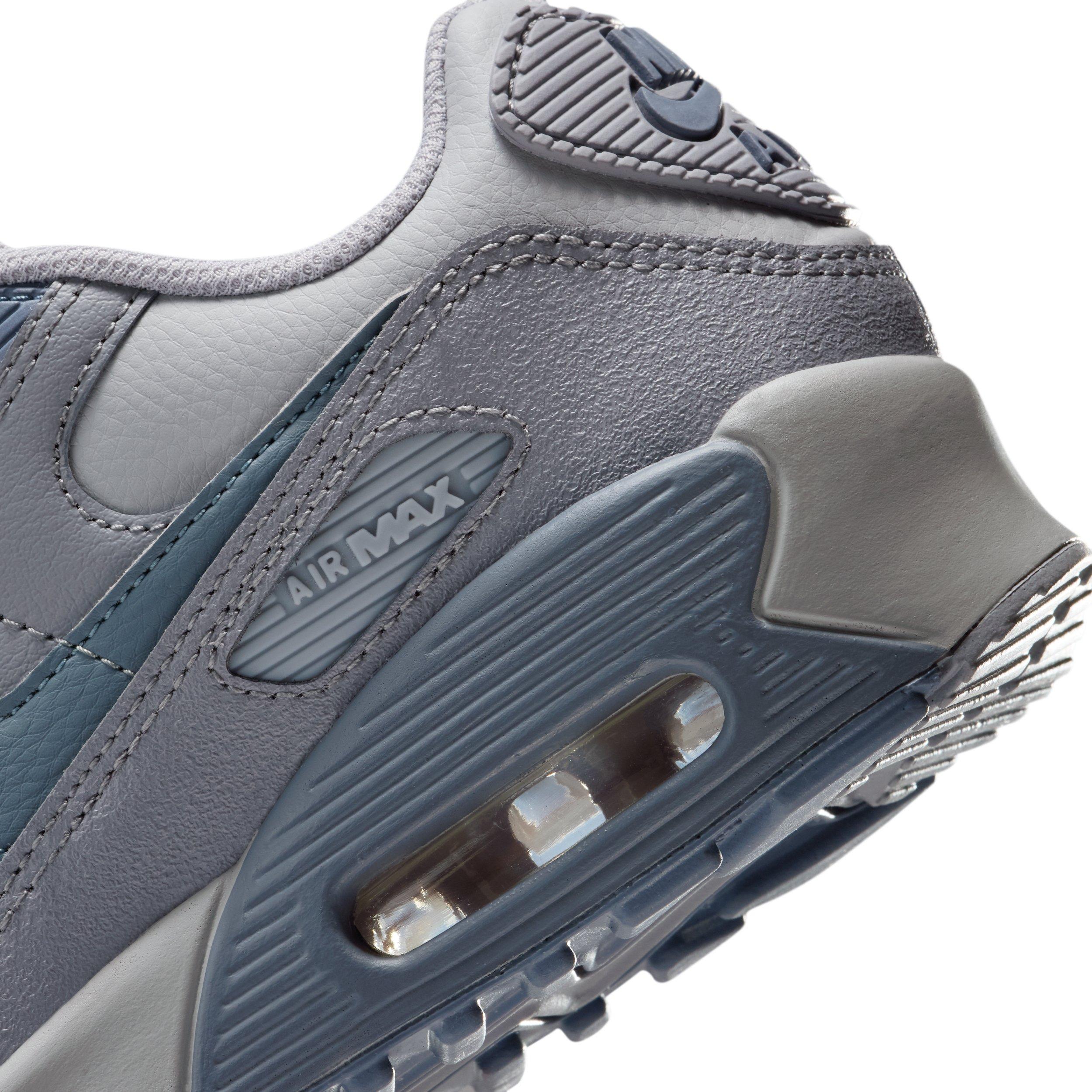 Nike Air Max 90 LTR Grade School Boys' "Wolf Grey/Stealth/Armory Blue" Shoe