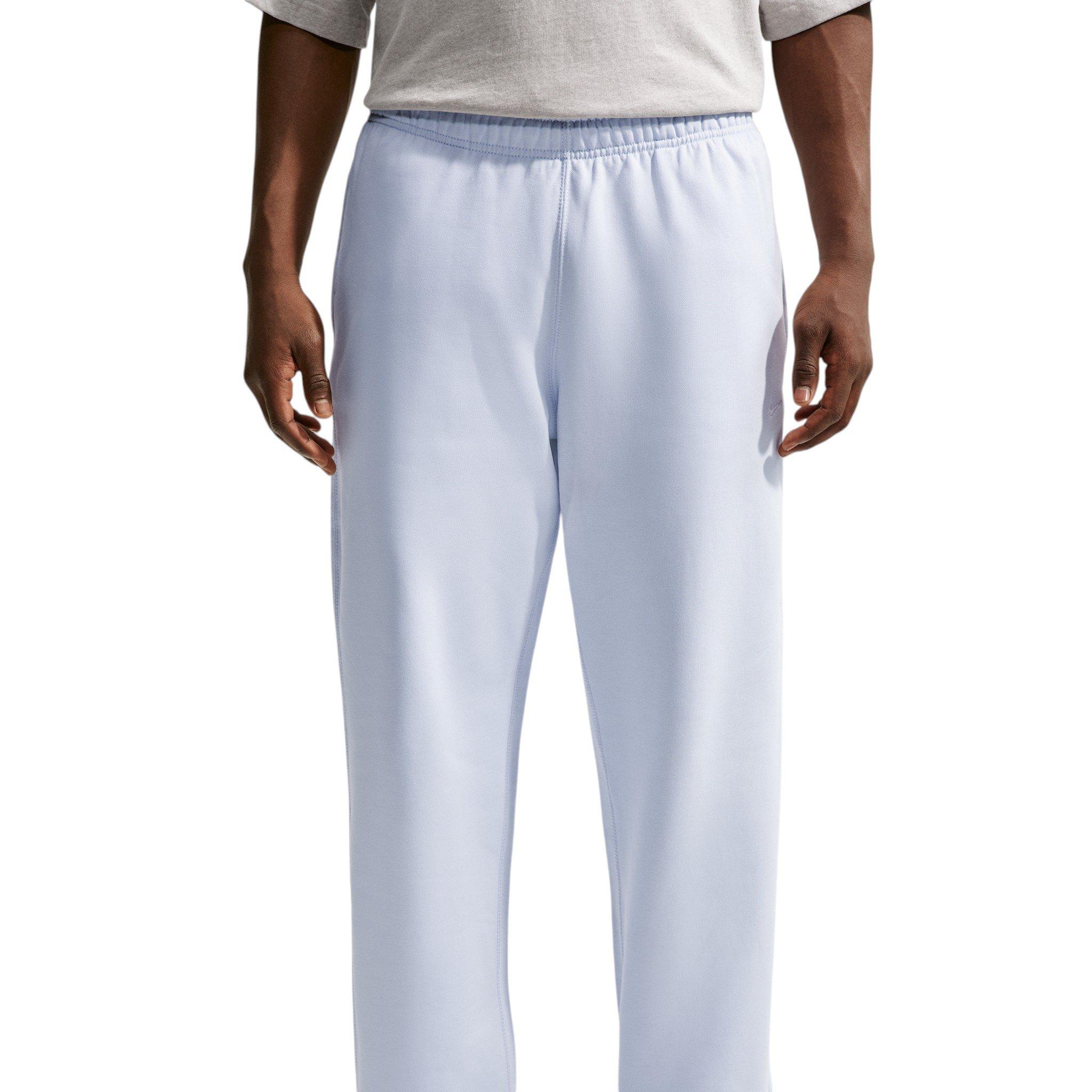 Nike Men's Solo Swoosh Fleece Open-Hem Pants - Football Grey/Football Grey/White - GGREY/GREY/WHITE Thumbnail View 1