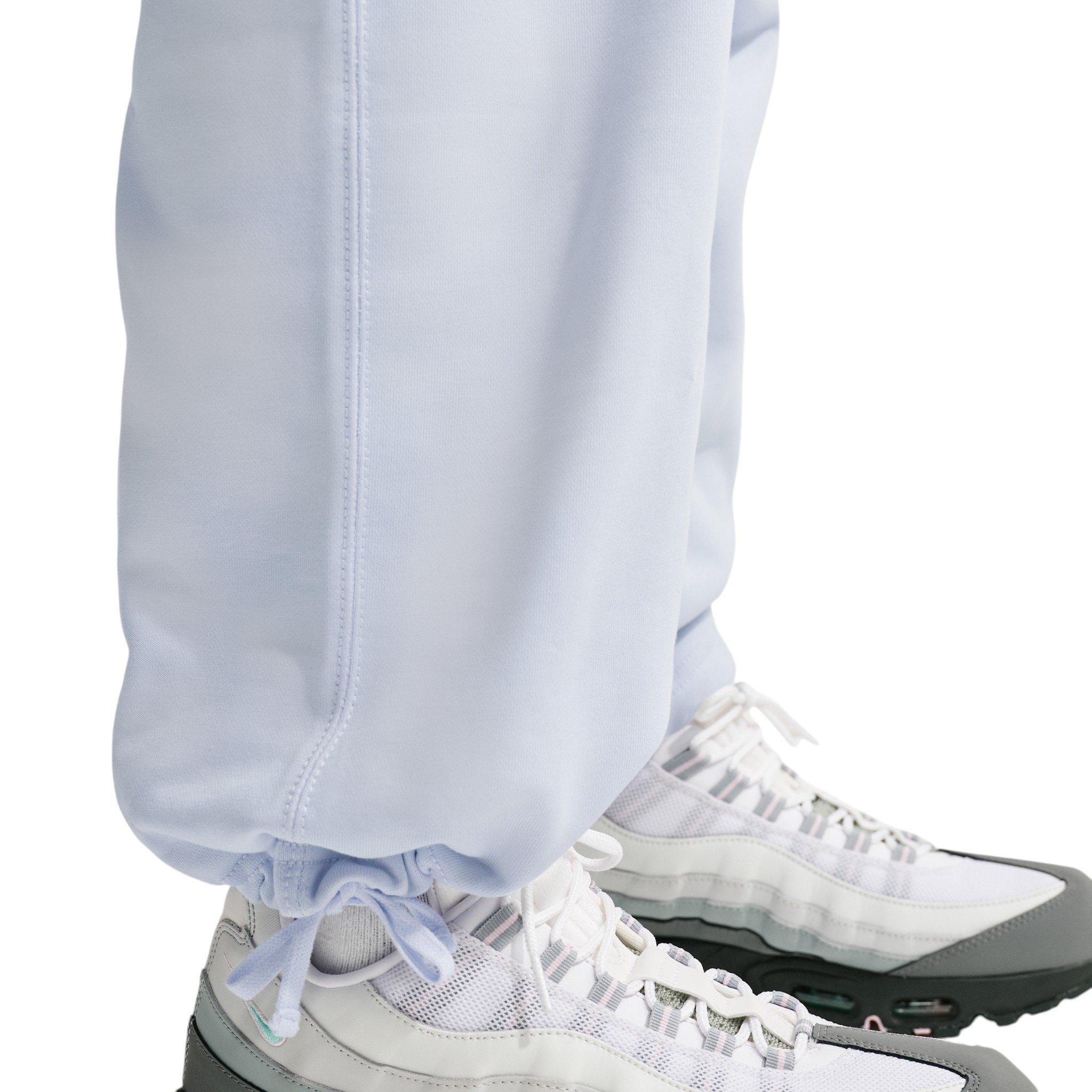 Nike Men's Solo Swoosh Fleece Open-Hem Pants - Football Grey/Football Grey/White - GGREY/GREY/WHITE Thumbnail View 4