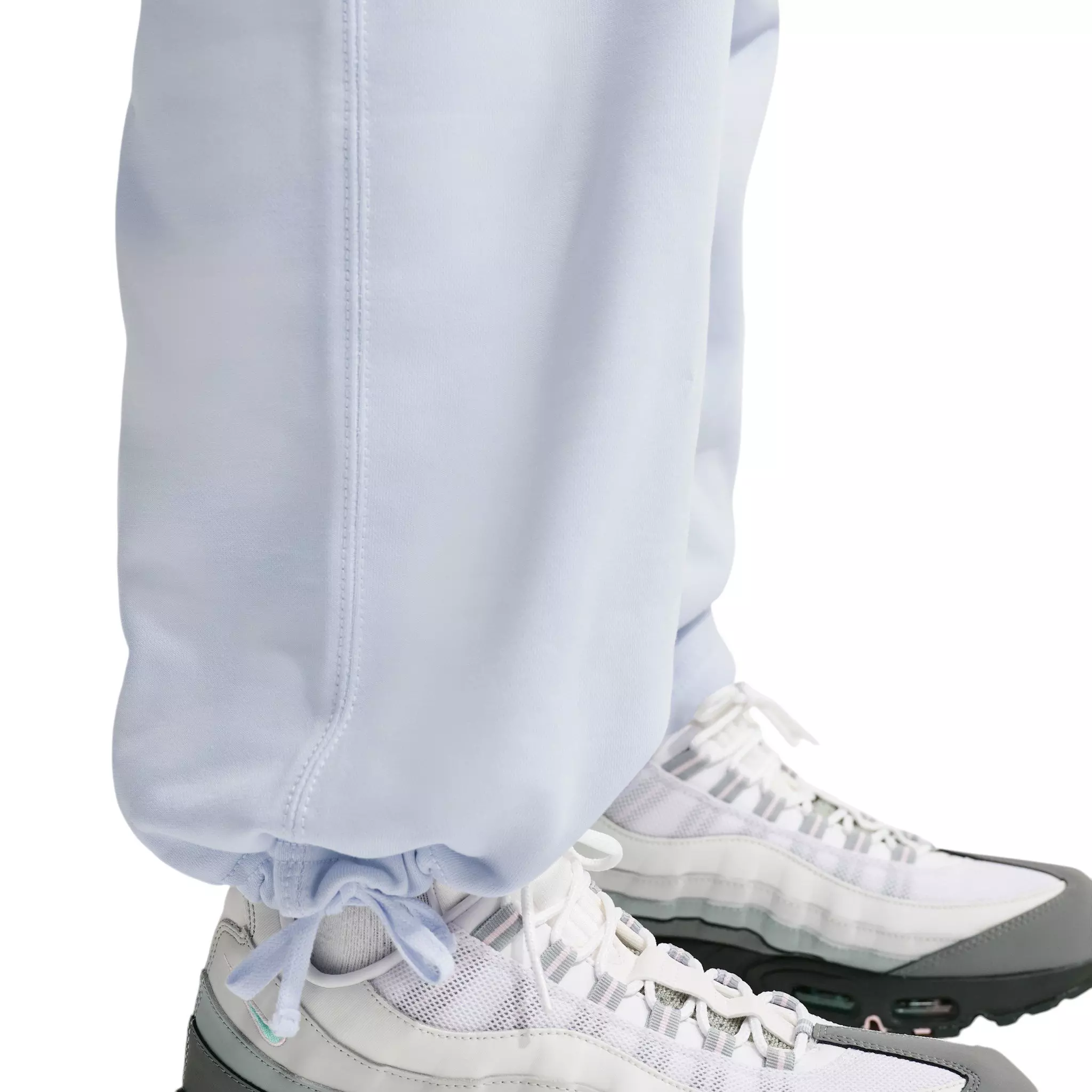 Nike Men's Solo Swoosh Fleece Open-Hem Pants - Football Grey/Football Grey/White - GGREY/GREY/WHITE