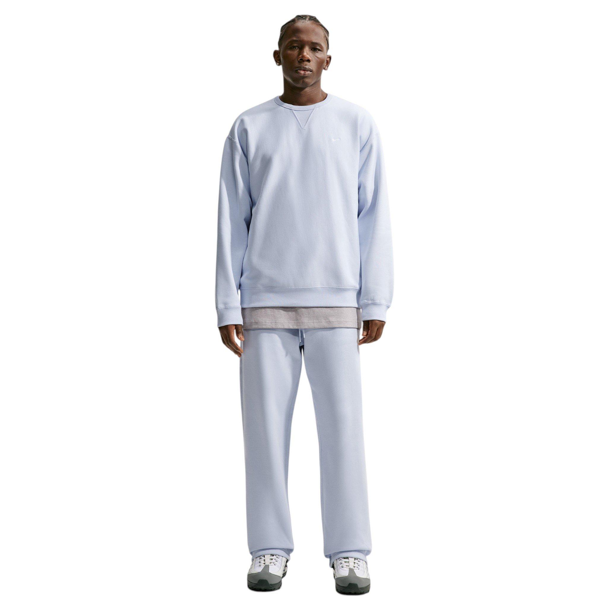 Nike Men's Solo Swoosh Fleece Open-Hem Pants - Football Grey/Football Grey/White - GGREY/GREY/WHITE Thumbnail View 5