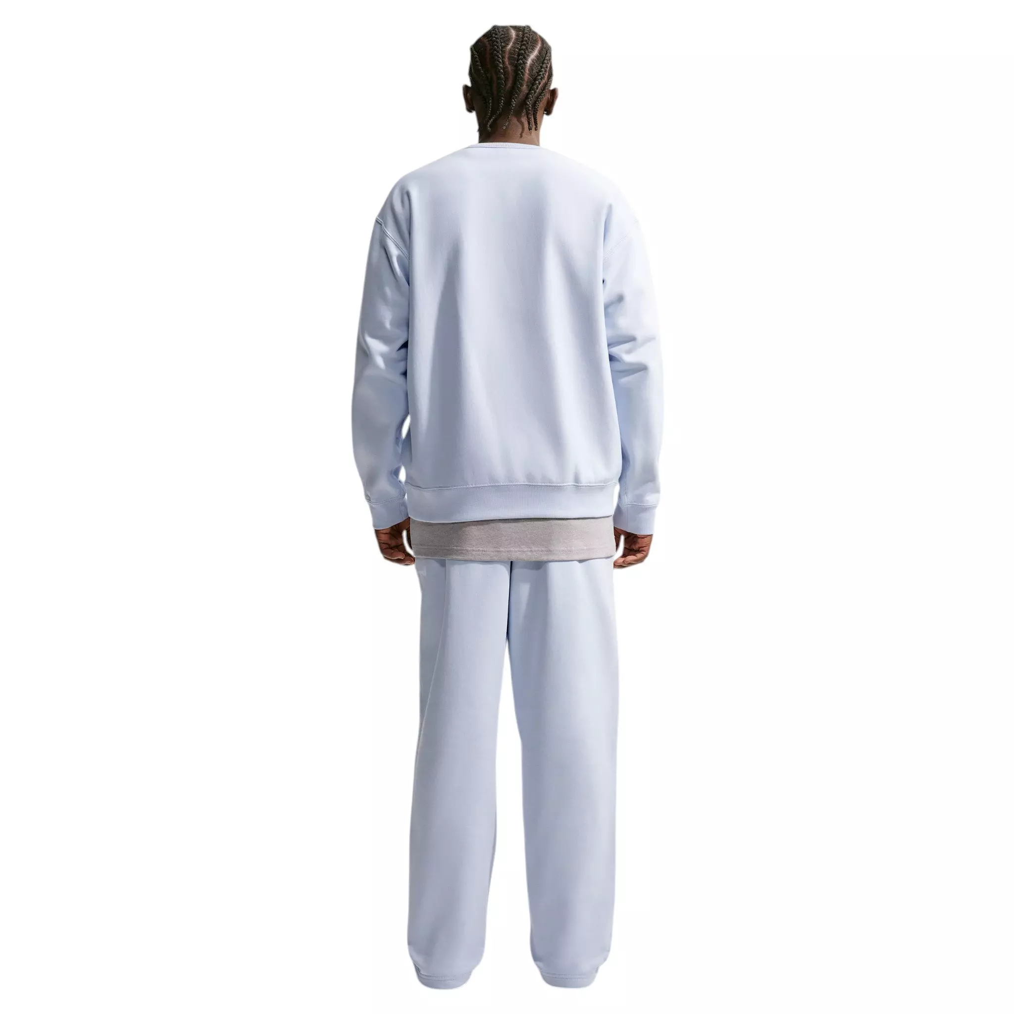 Nike Men's Solo Swoosh Fleece Open-Hem Pants - Football Grey/Football Grey/White - GGREY/GREY/WHITE