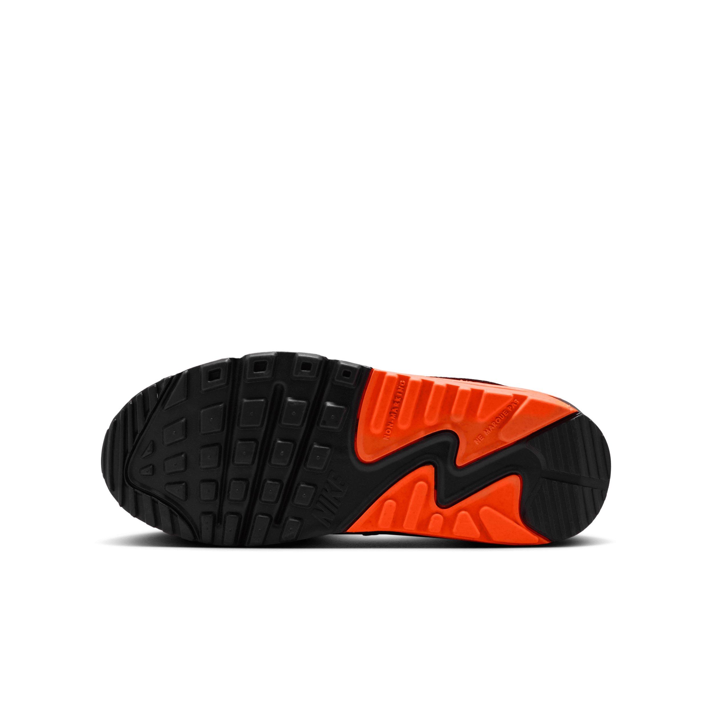 Nike Air Max 90 LTR Grade School Boys' "Light Smoke Grey/Hyper Crimson/Black/Limelight" Shoe