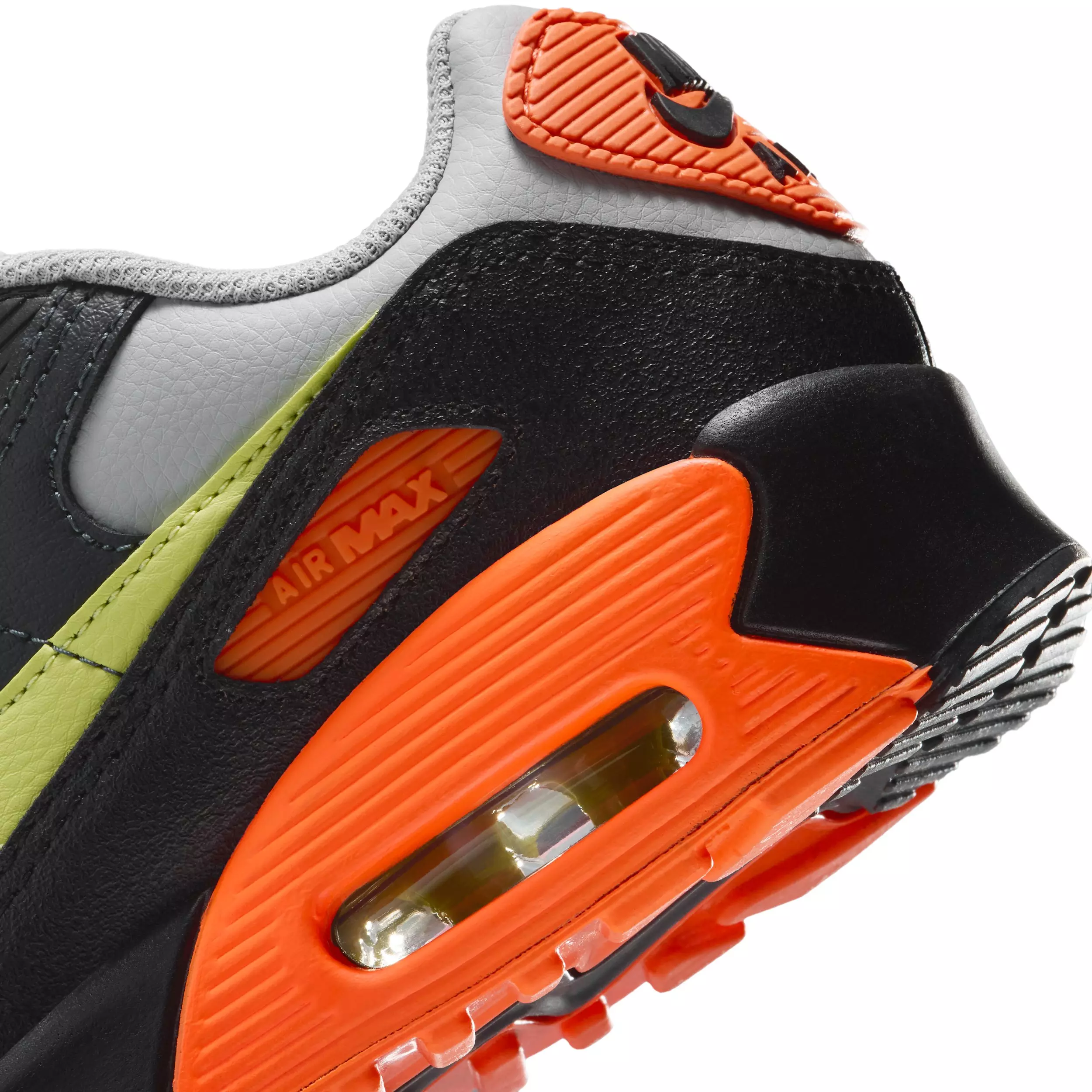 Nike Air Max 90 LTR "Light Smoke Grey/Hyper Crimson/Black/Limelight" Grade School Boys' Shoe - LT GREY/CRIMSON/BLACK/LIMELIGHT