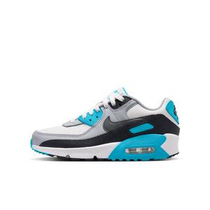 Nike Air Max 90 LTR "Platinum Tint/Blue Lightning/Wolf Grey/Iron Grey" Grade School Boys' Shoe