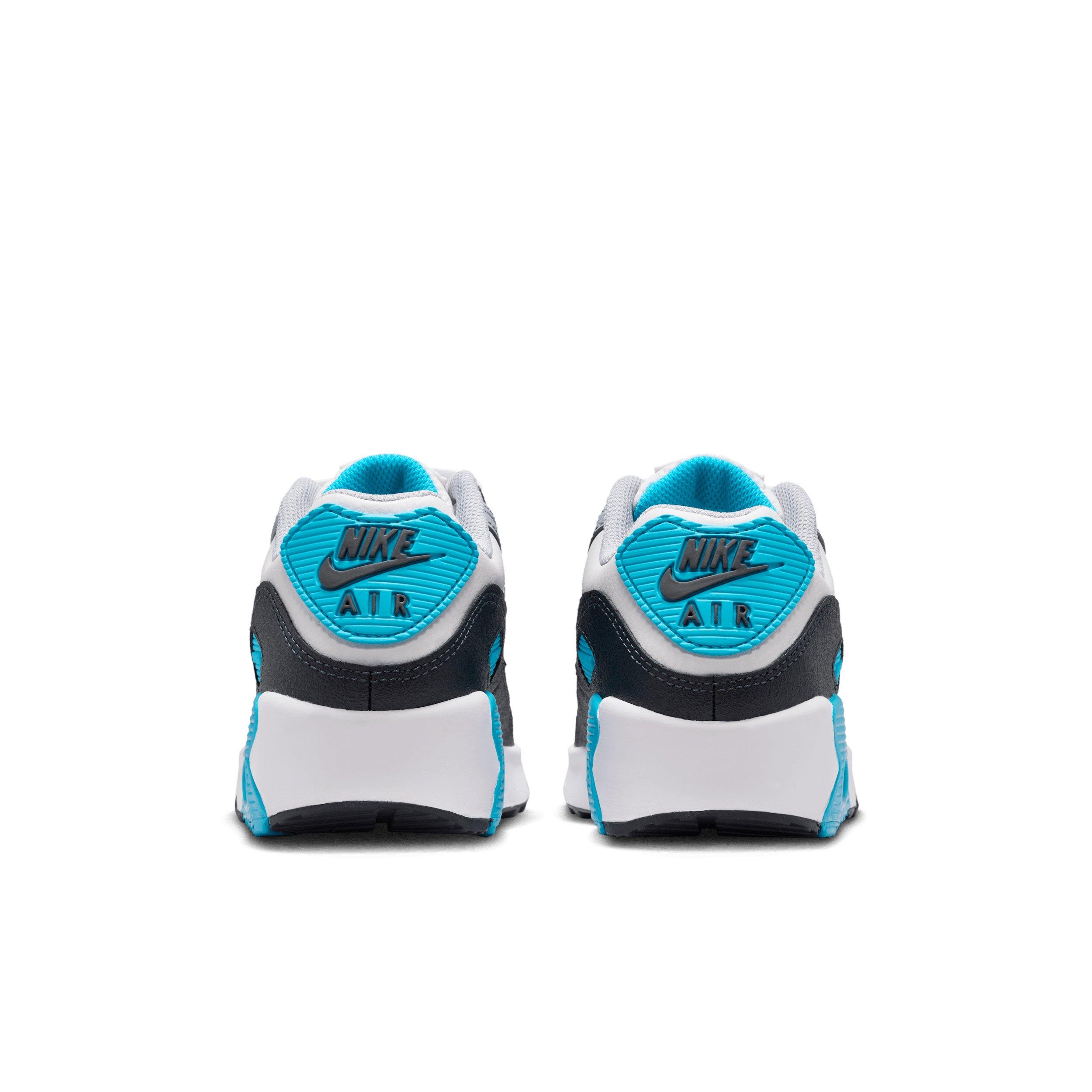 Nike Air Max 90 LTR Grade School Boys' "Platinum Tint/Blue Lightning/Wolf Grey/Iron Grey" Shoe