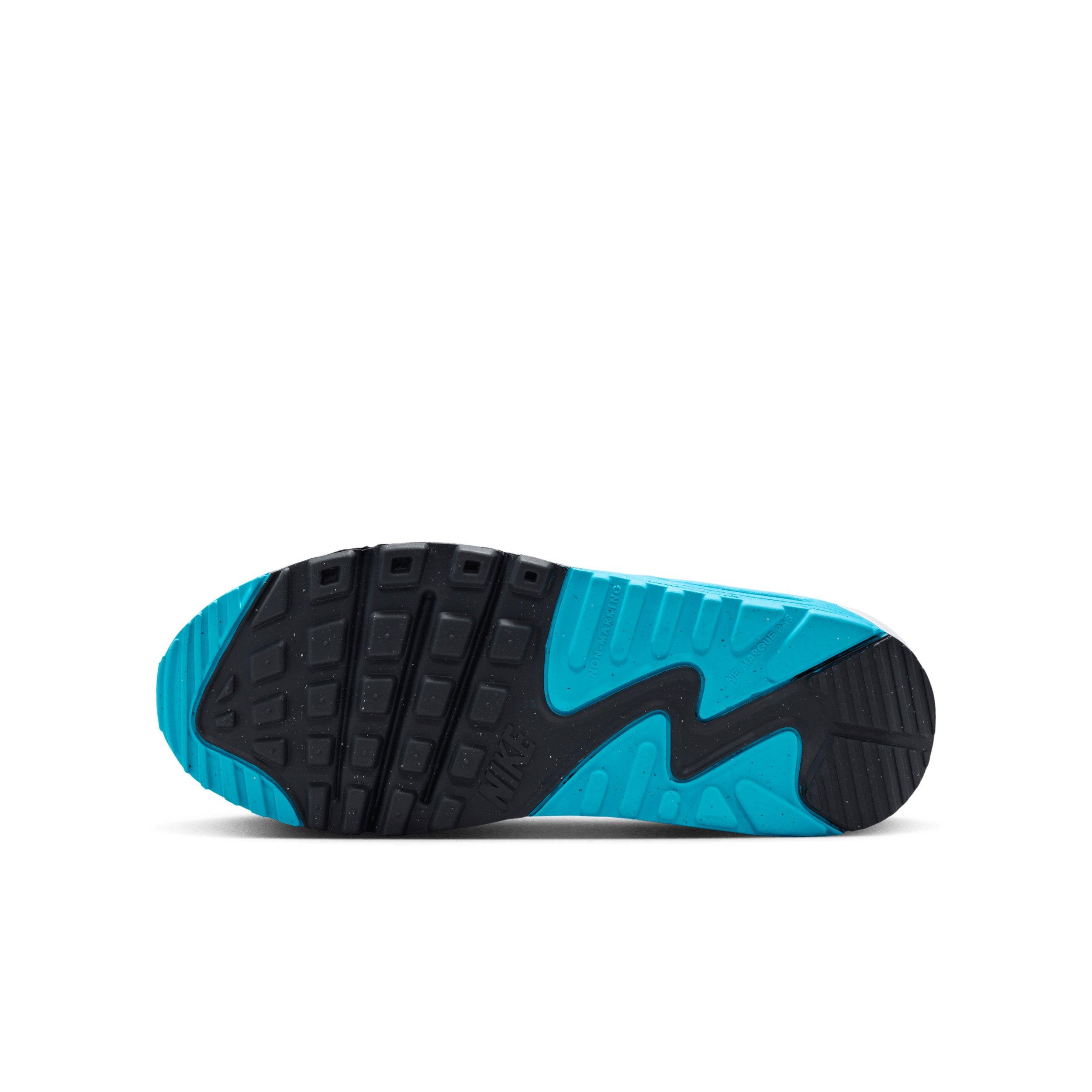 Nike Air Max 90 LTR Grade School Boys' "Platinum Tint/Blue Lightning/Wolf Grey/Iron Grey" Shoe