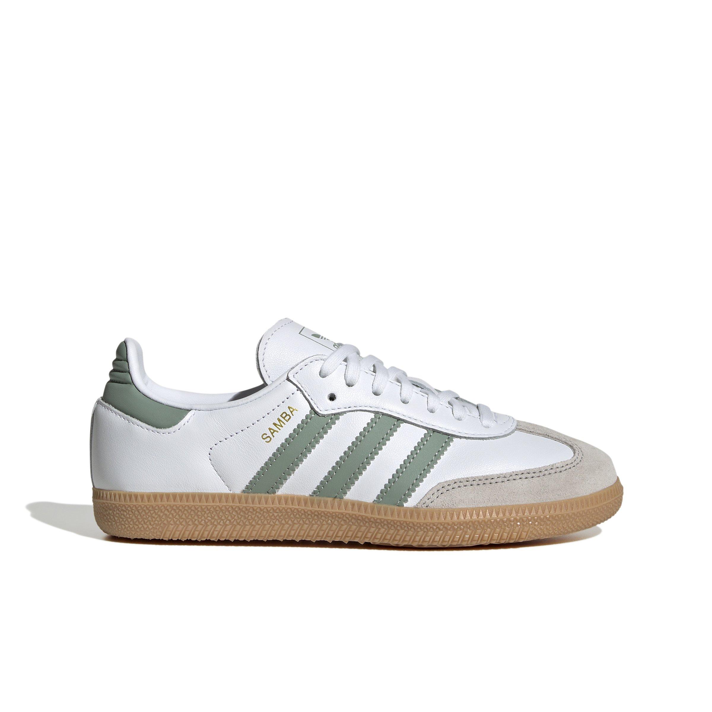 adidas Originals Samba OG "Ftwr White/Silver Green/Gum 3" Grade School Boys' Shoe - WHITE/GREEN/GUM