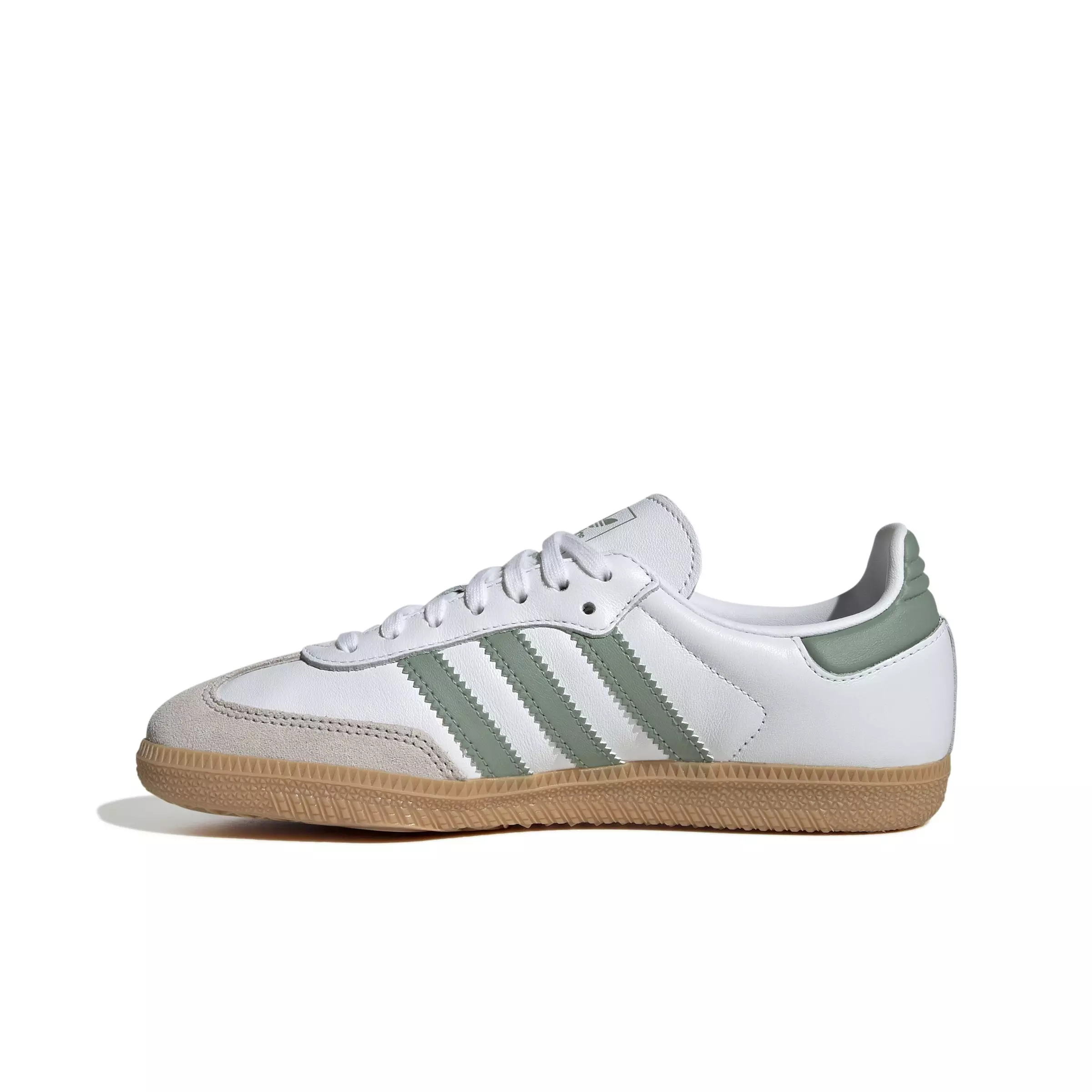 adidas Originals Samba OG "Ftwr White/Silver Green/Gum 3" Grade School Boys' Shoe - WHITE/GREEN/GUM