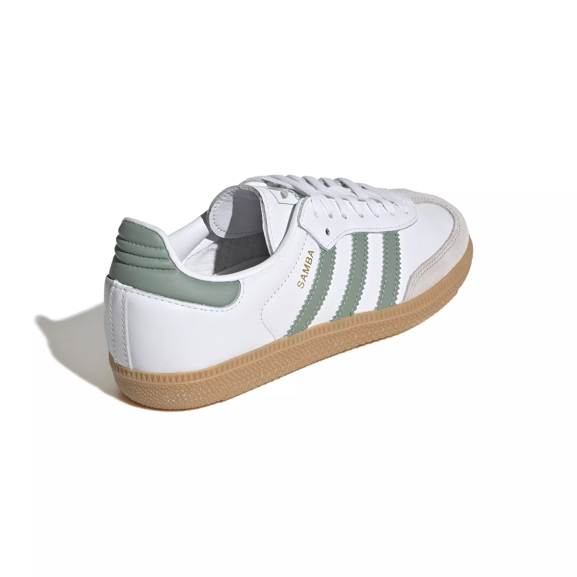 adidas Originals Samba OG "Ftwr White/Silver Green/Gum 3" Grade School Boys' Shoe - WHITE/GREEN/GUM