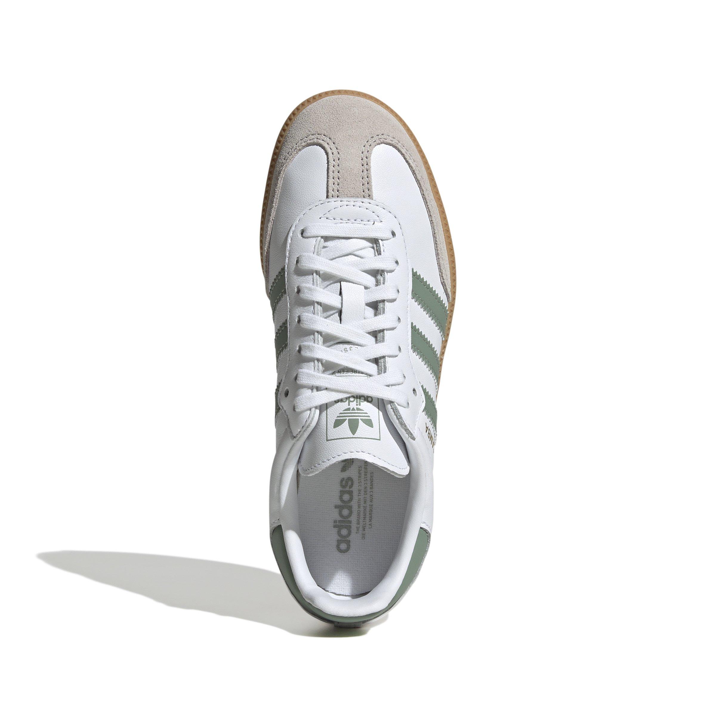 adidas Originals Samba OG Grade School Boys' "Ftwr White/Silver Green/Gum 3" Shoe