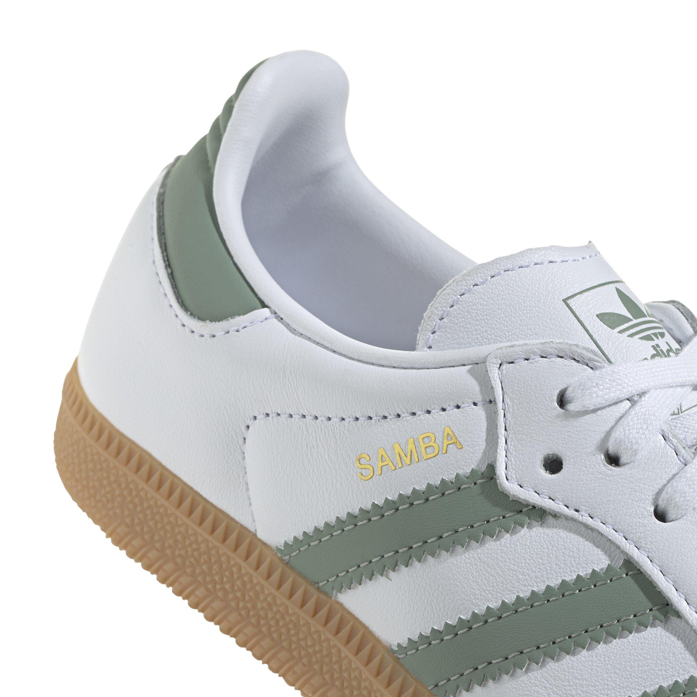 adidas Originals Samba OG Grade School Boys' "Ftwr White/Silver Green/Gum 3" Shoe