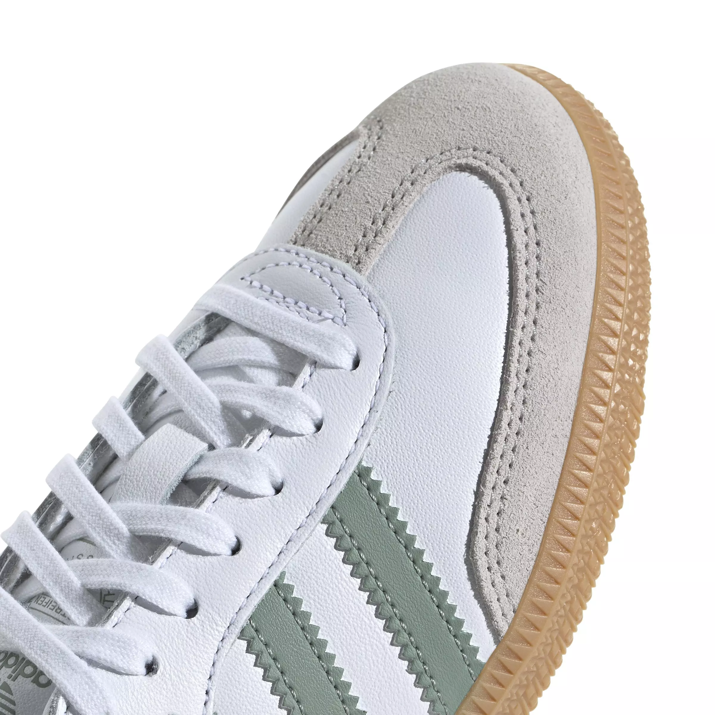 adidas Originals Samba OG "Ftwr White/Silver Green/Gum 3" Grade School Boys' Shoe - WHITE/GREEN/GUM