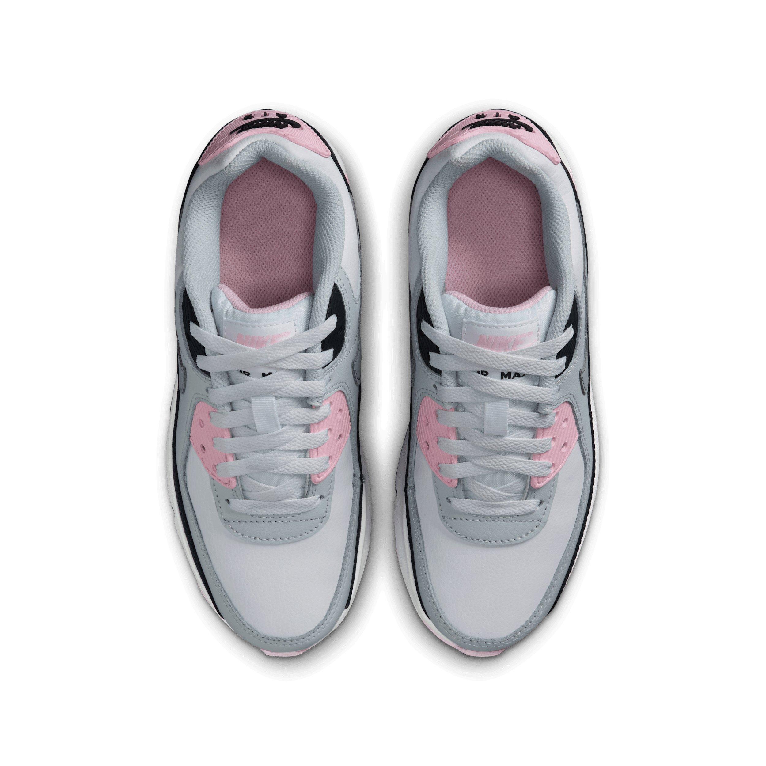 Nike Air Max 90 LTR Grade School Girls' "White/Pink Foam/Armory Navy/Wolf Grey" Shoe
