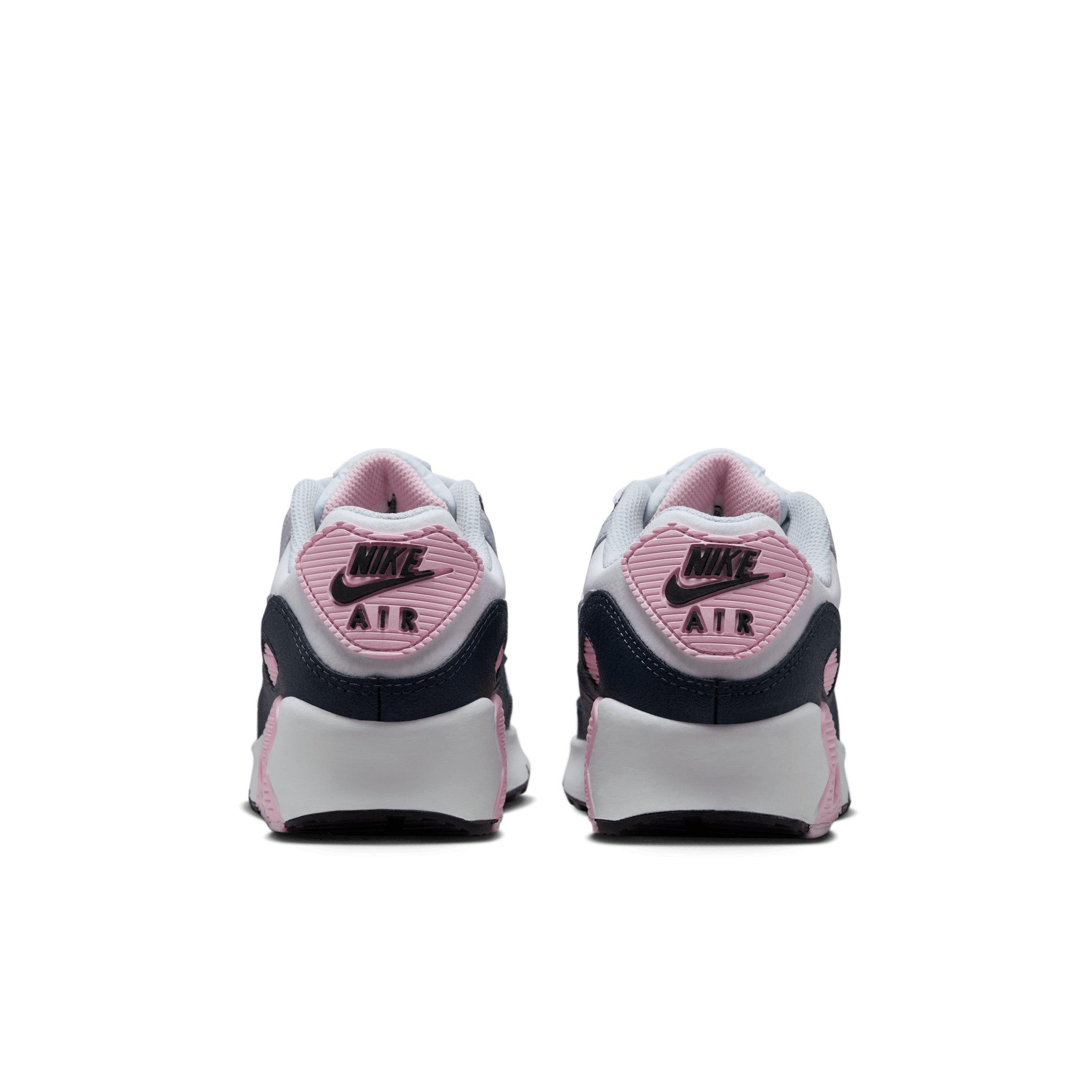 Nike Air Max 90 LTR Grade School Girls' "White/Pink Foam/Armory Navy/Wolf Grey" Shoe