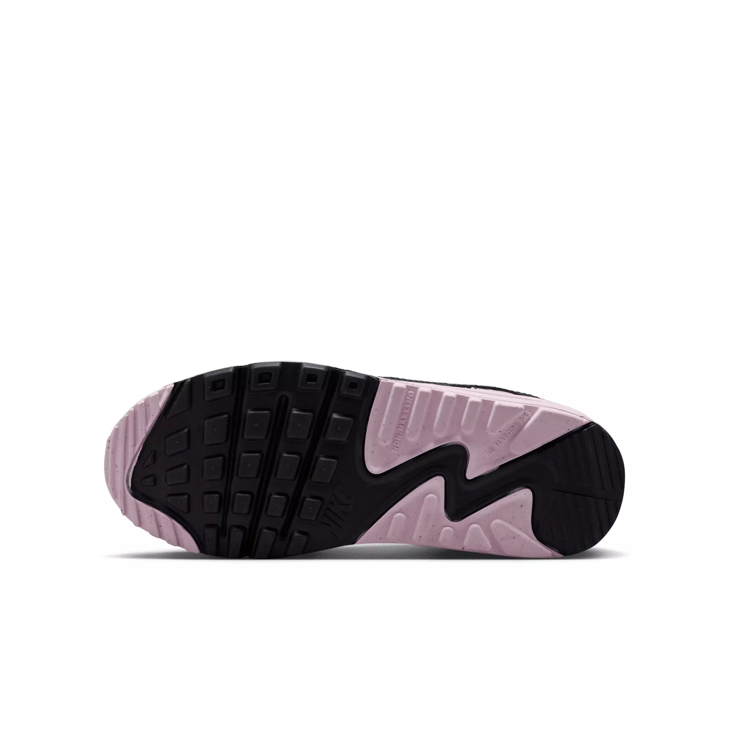 Nike Air Max 90 LTR "White/Pink Foam/Armory Navy/Wolf Grey" Grade School Girls' Shoe - WHITE/PINK/NAVY/GREY