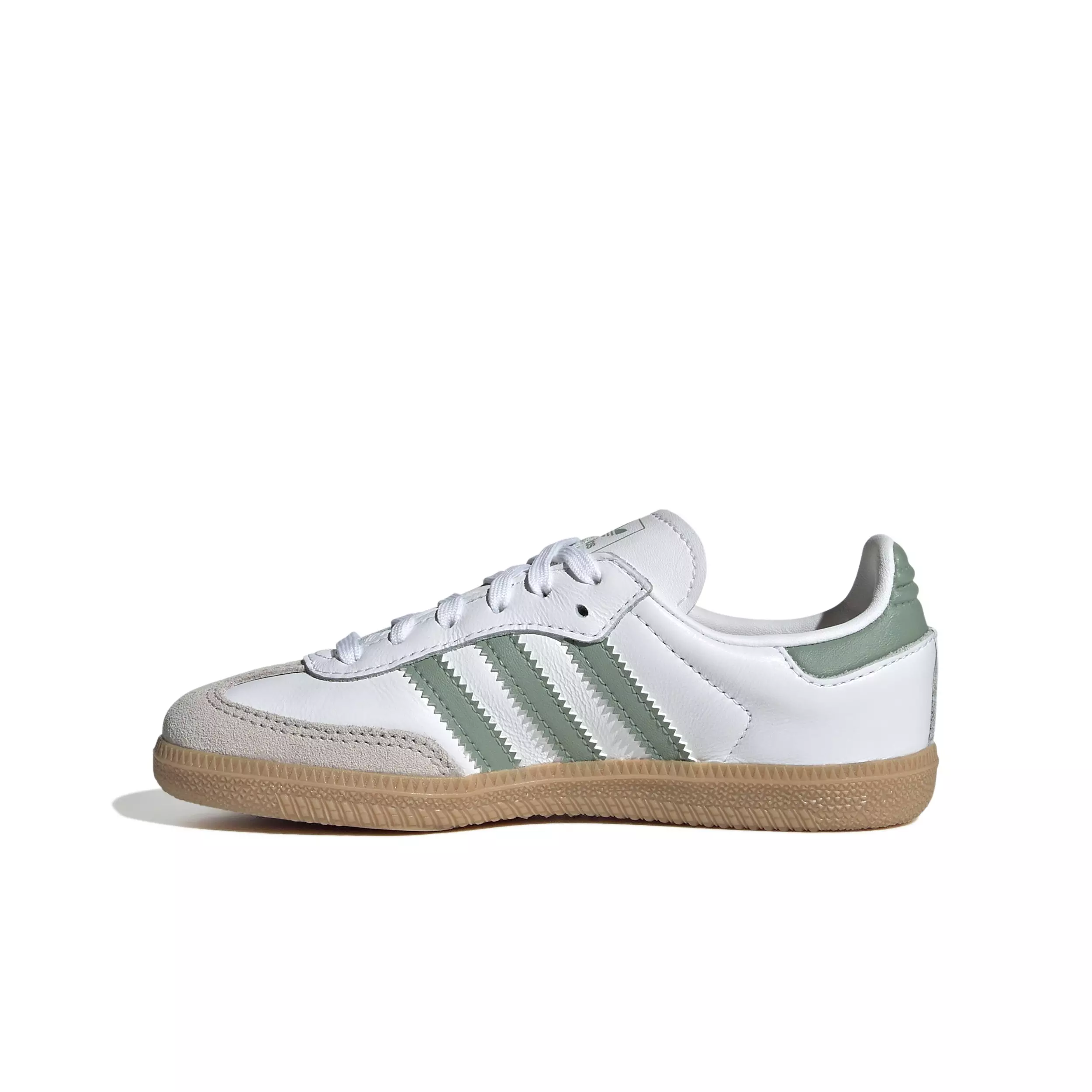 adidas Originals Samba OG "Ftwr White/Silver Green/Gum 3" Preschool Boys' Shoe - WHITE/GREEN/GUM