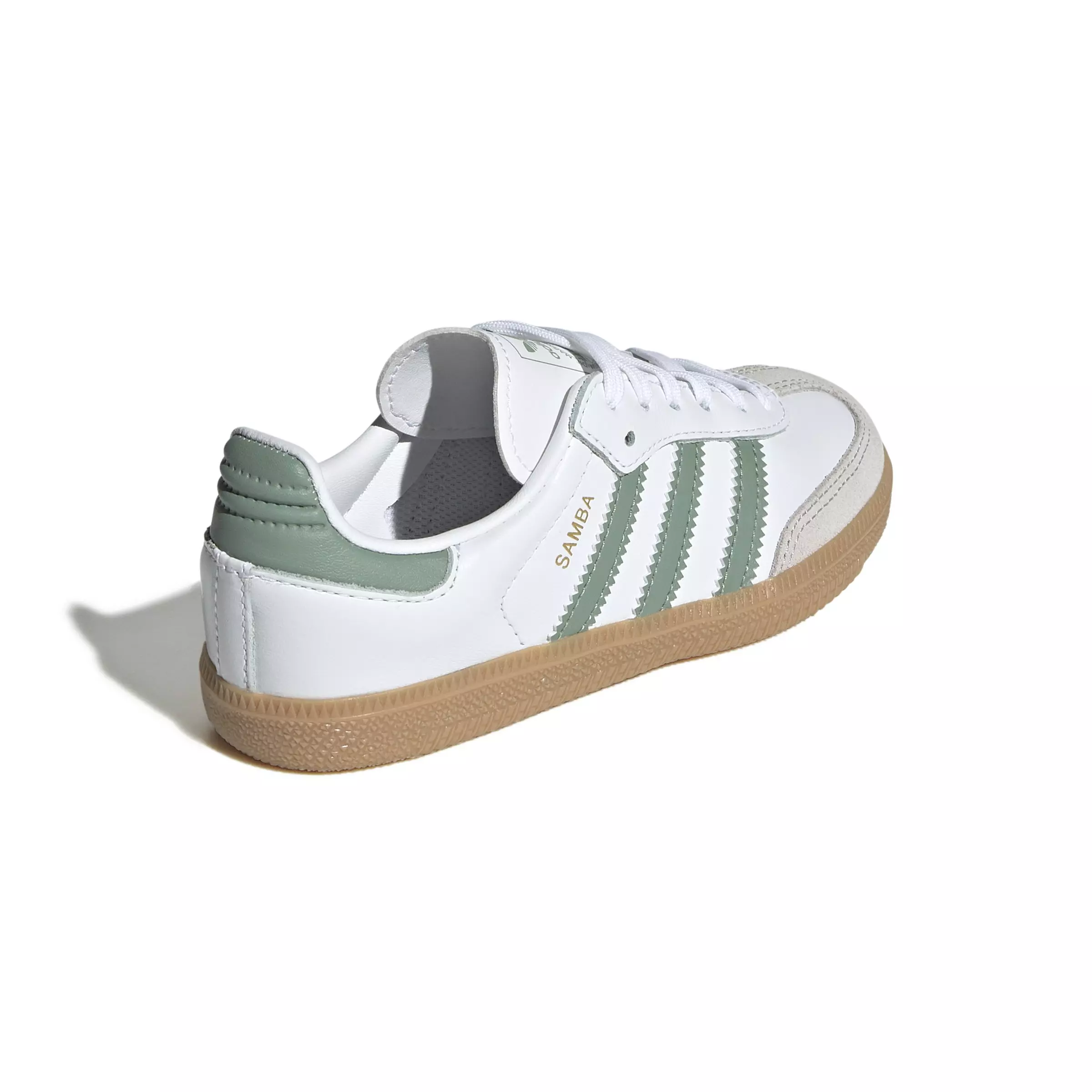 adidas Originals Samba OG "Ftwr White/Silver Green/Gum 3" Preschool Boys' Shoe - WHITE/GREEN/GUM