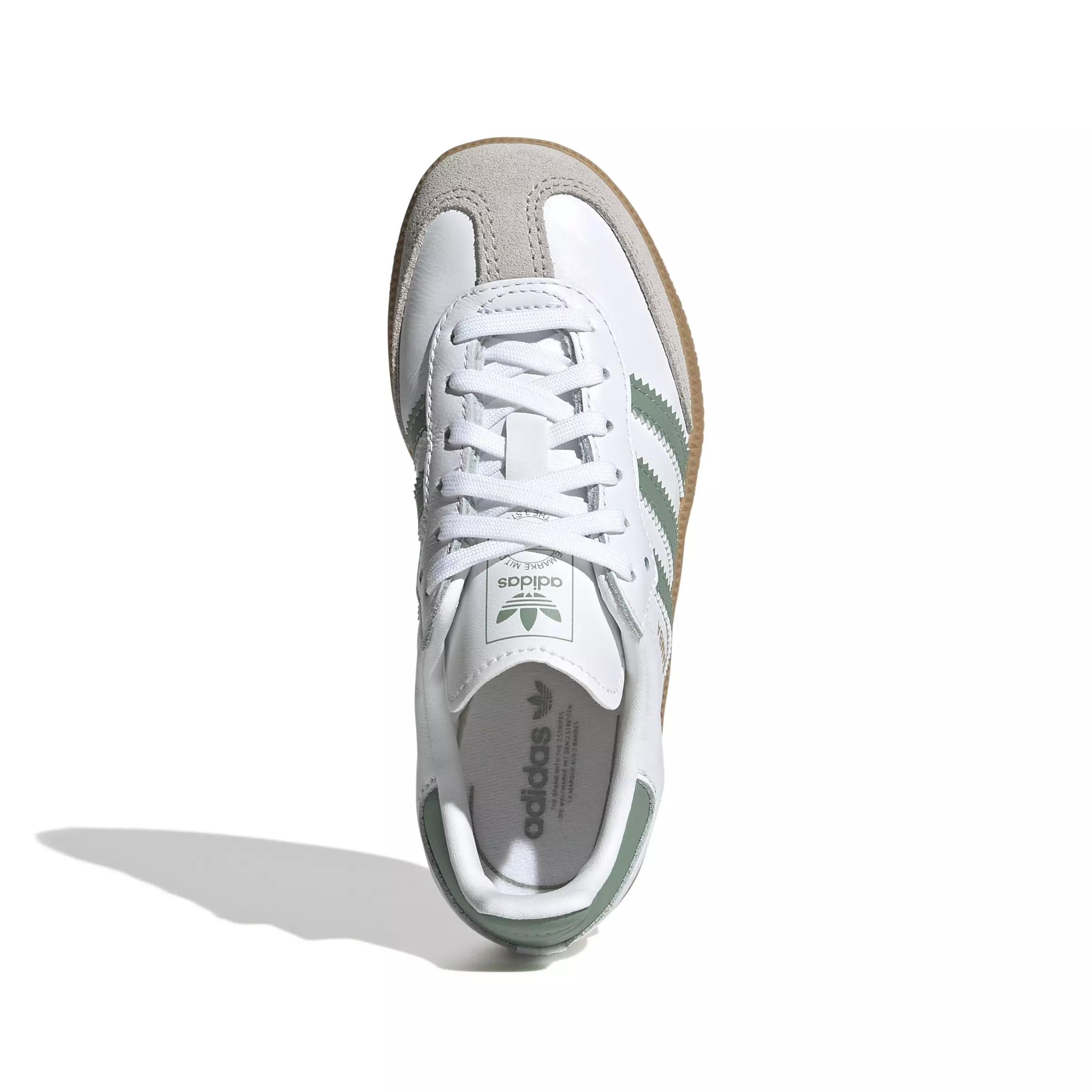 adidas Originals Samba OG "Ftwr White/Silver Green/Gum 3" Preschool Boys' Shoe - WHITE/GREEN/GUM