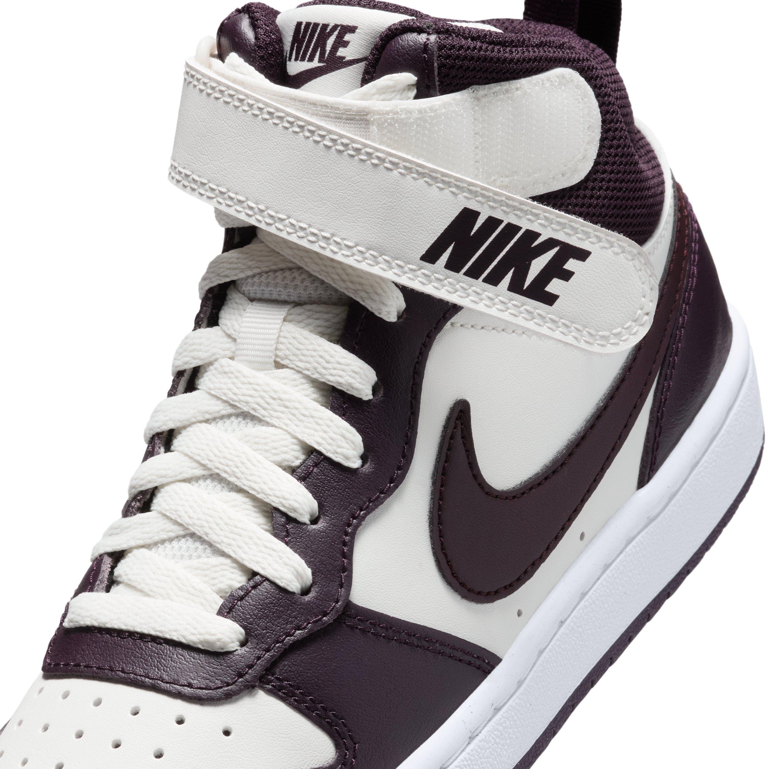 Nike Court Borough Mid 2 Grade School Boys' "Sail/White/Burgundy Ash" Shoe