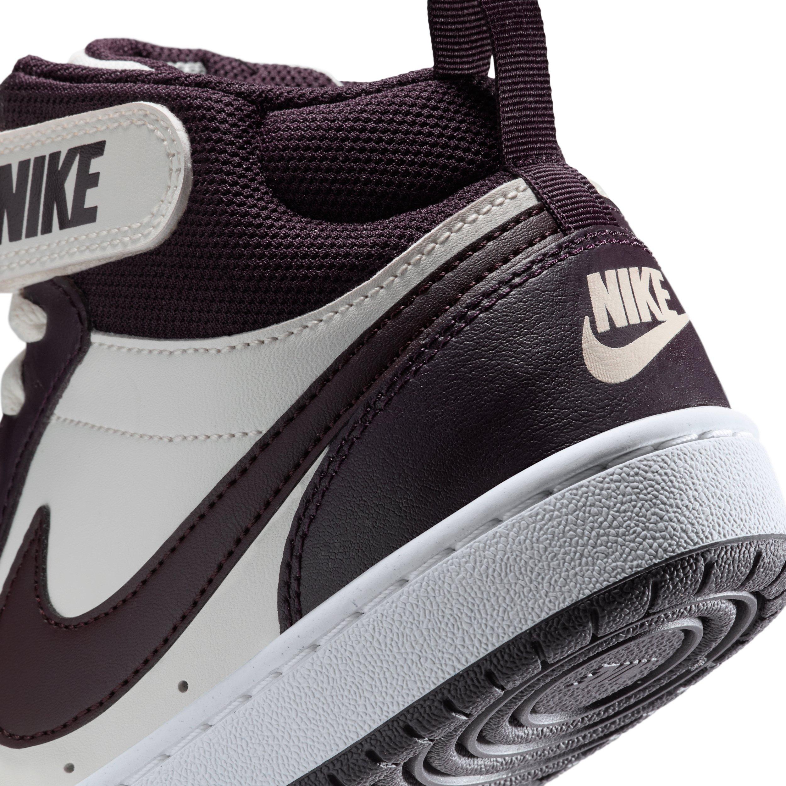 Nike Court Borough Mid 2 Grade School Boys' "Sail/White/Burgundy Ash" Shoe