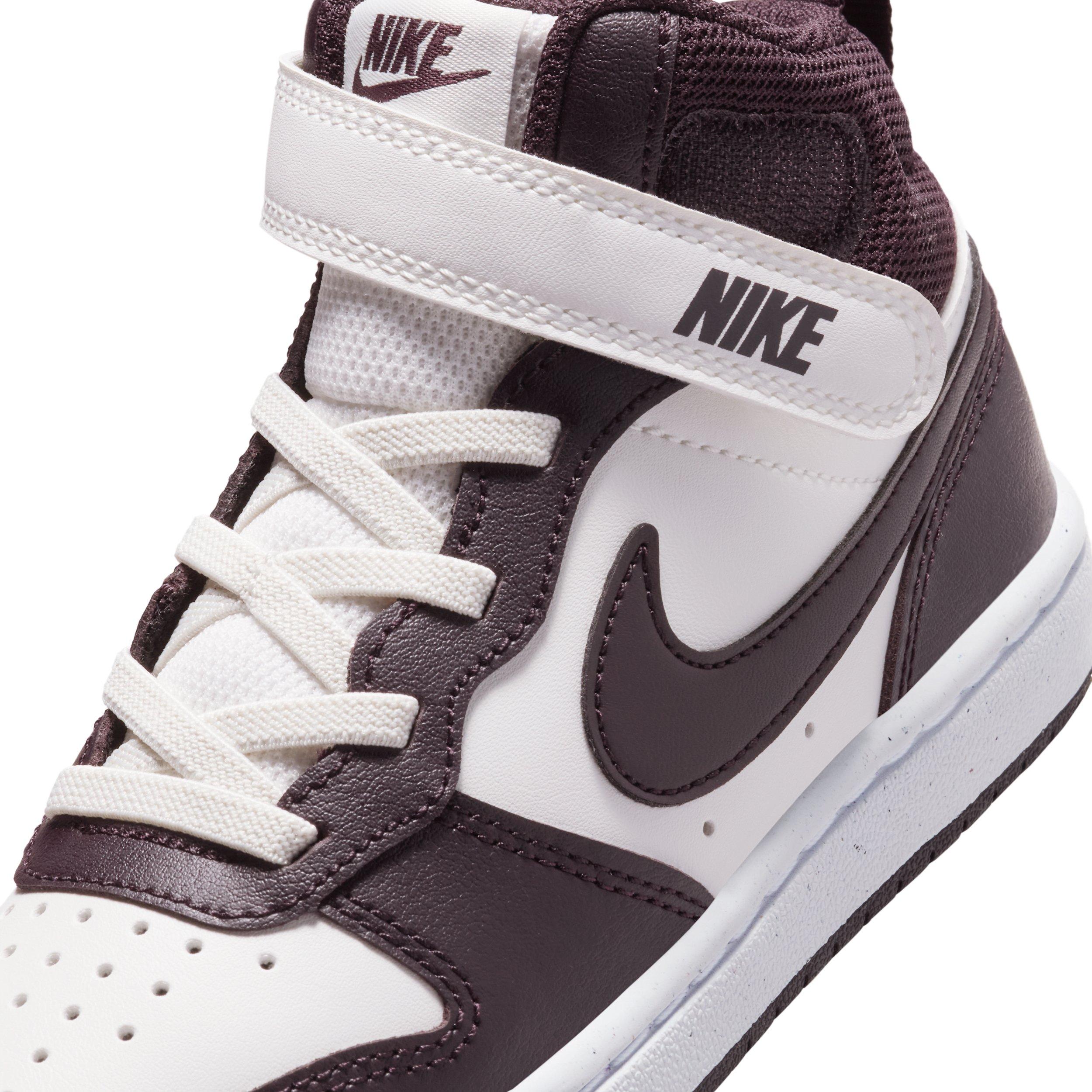 Nike Court Borough Mid 2 Preschool Boys' "Sail/White/Burgundy Ash" Shoe