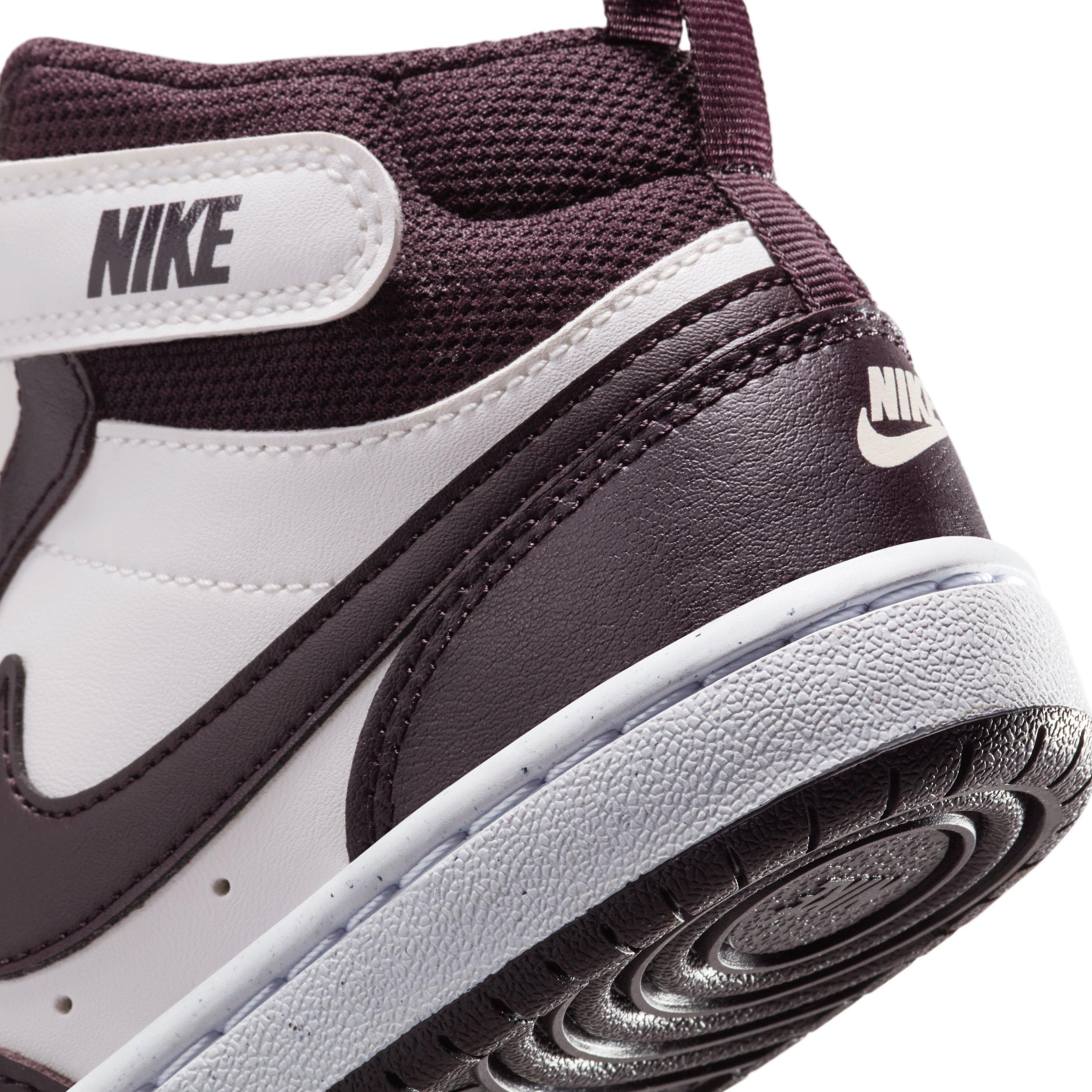 Nike Court Borough Mid 2 Preschool Boys' "Sail/White/Burgundy Ash" Shoe
