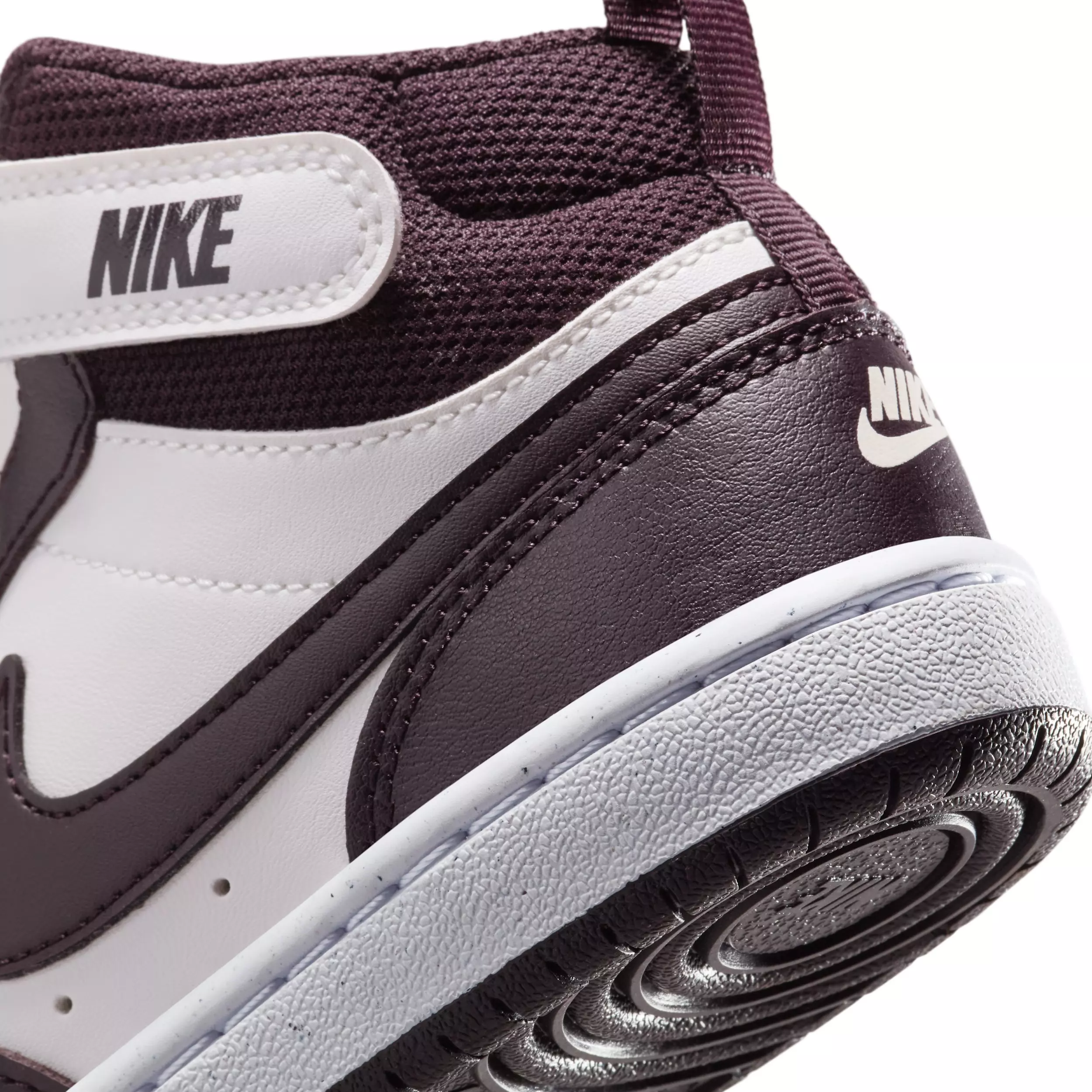 Nike Court Borough Mid 2 "Sail/White/Burgundy Ash" Preschool Boys' Shoe - SAIL/WHITE/BURGUNDY
