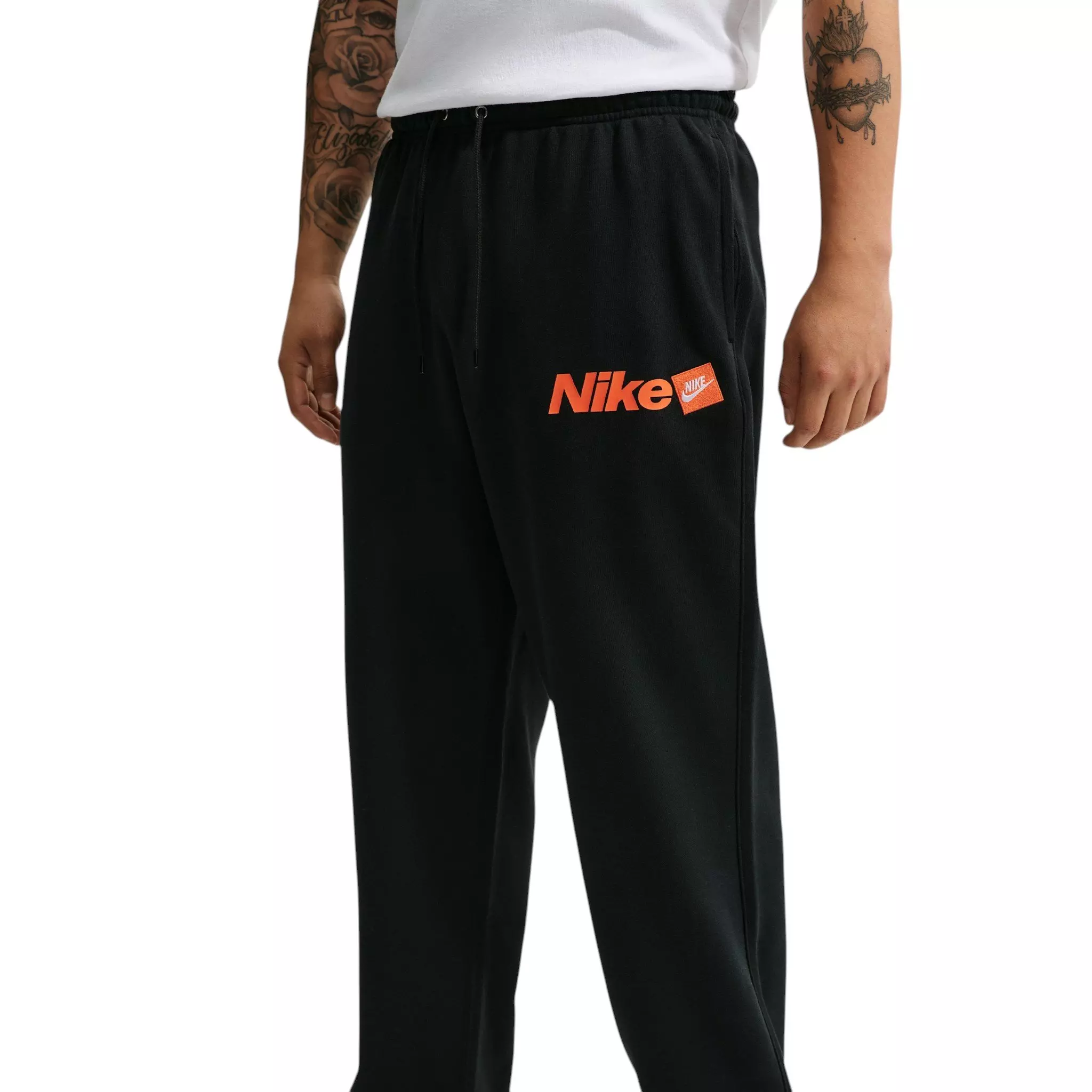Nike Men's Sportswear Club Open-Hem French Terry Pants - BLACK