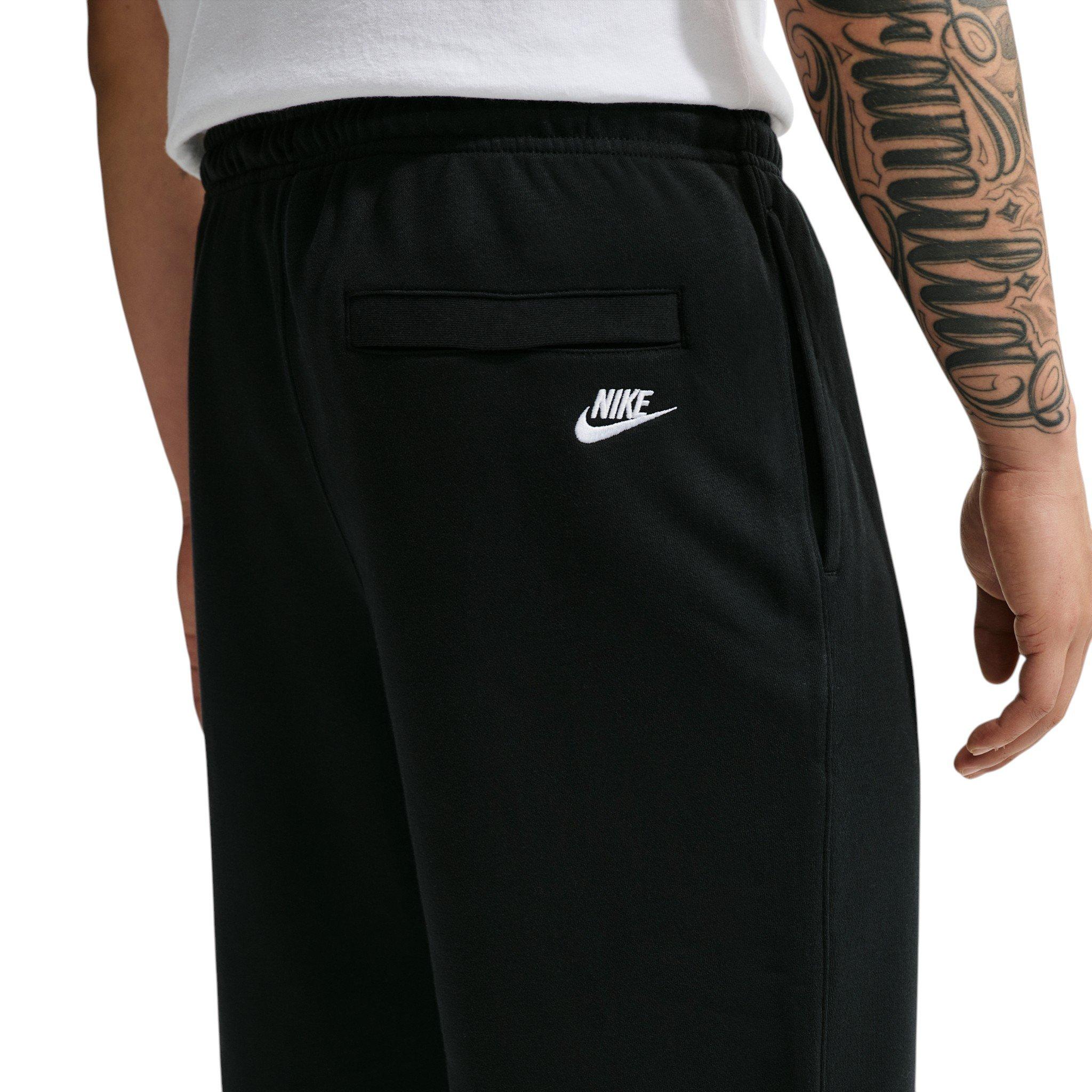 Nike Men's Sportswear Club Open-Hem French Terry Pants - BLACK Thumbnail View 2