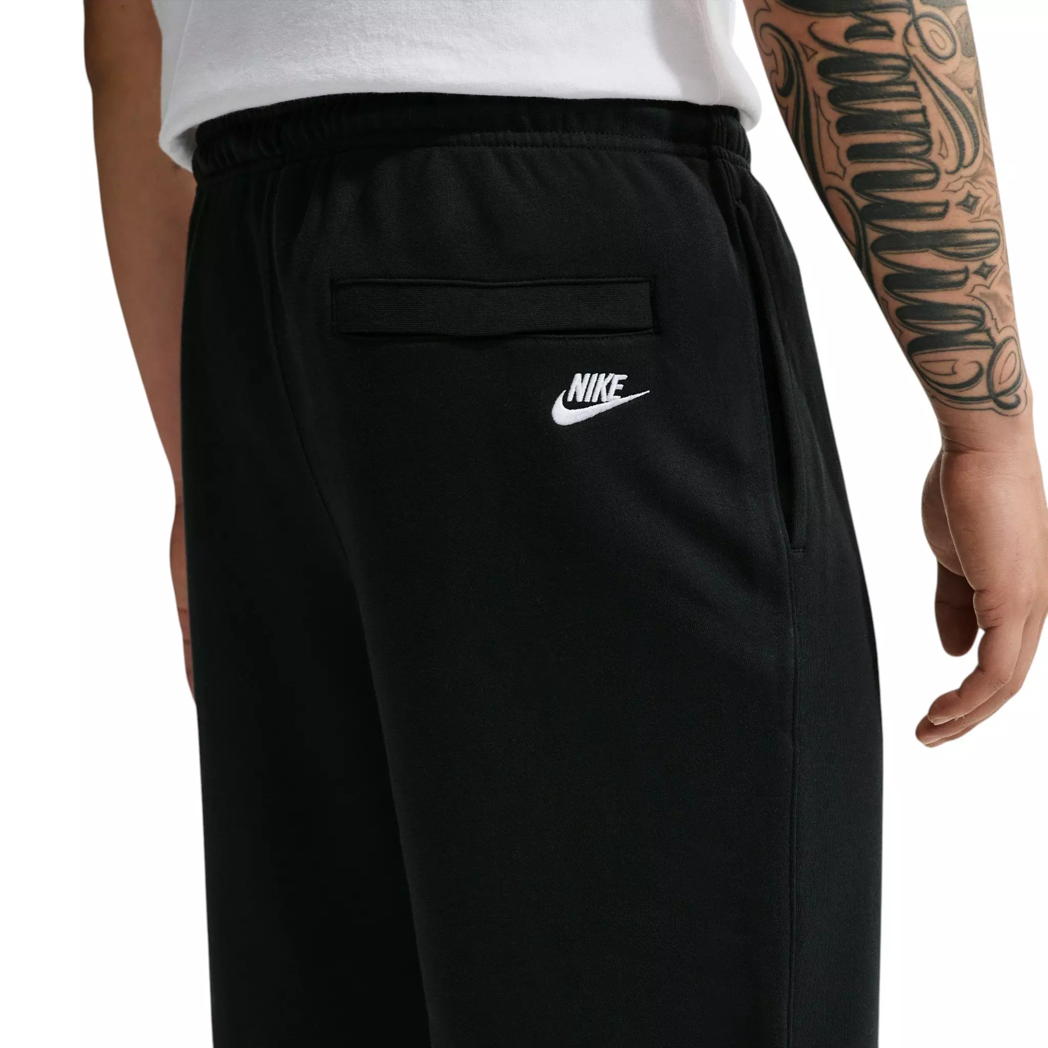 Nike Men's Sportswear Club Open-Hem French Terry Pants - BLACK