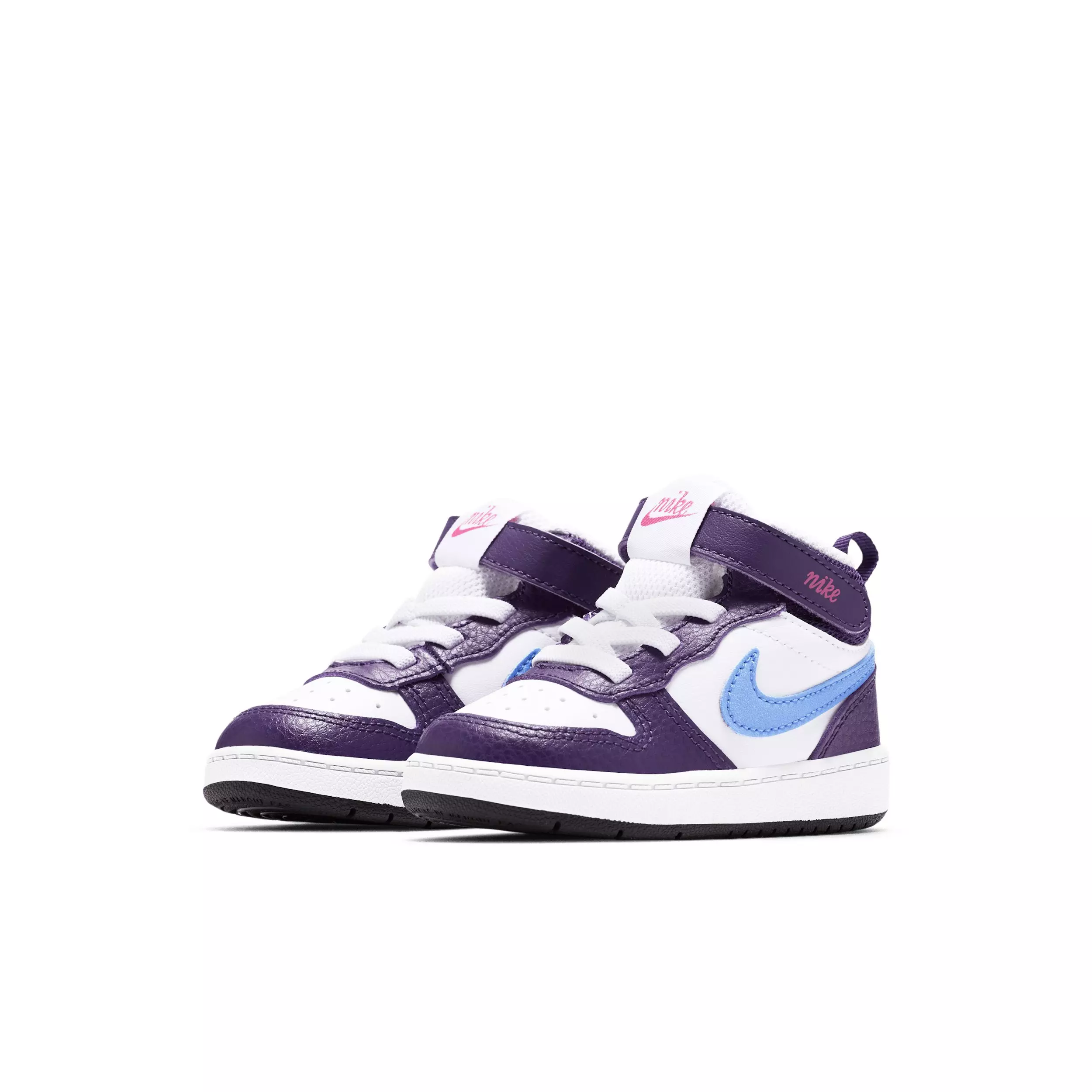 Nike Court Borough Mid 2 "White/Eggplant/Active Fuchsia/Royal Pulse" Infant Boys' Shoe - WHITE/EGGPLANT/FUCHSIA/ROYAL