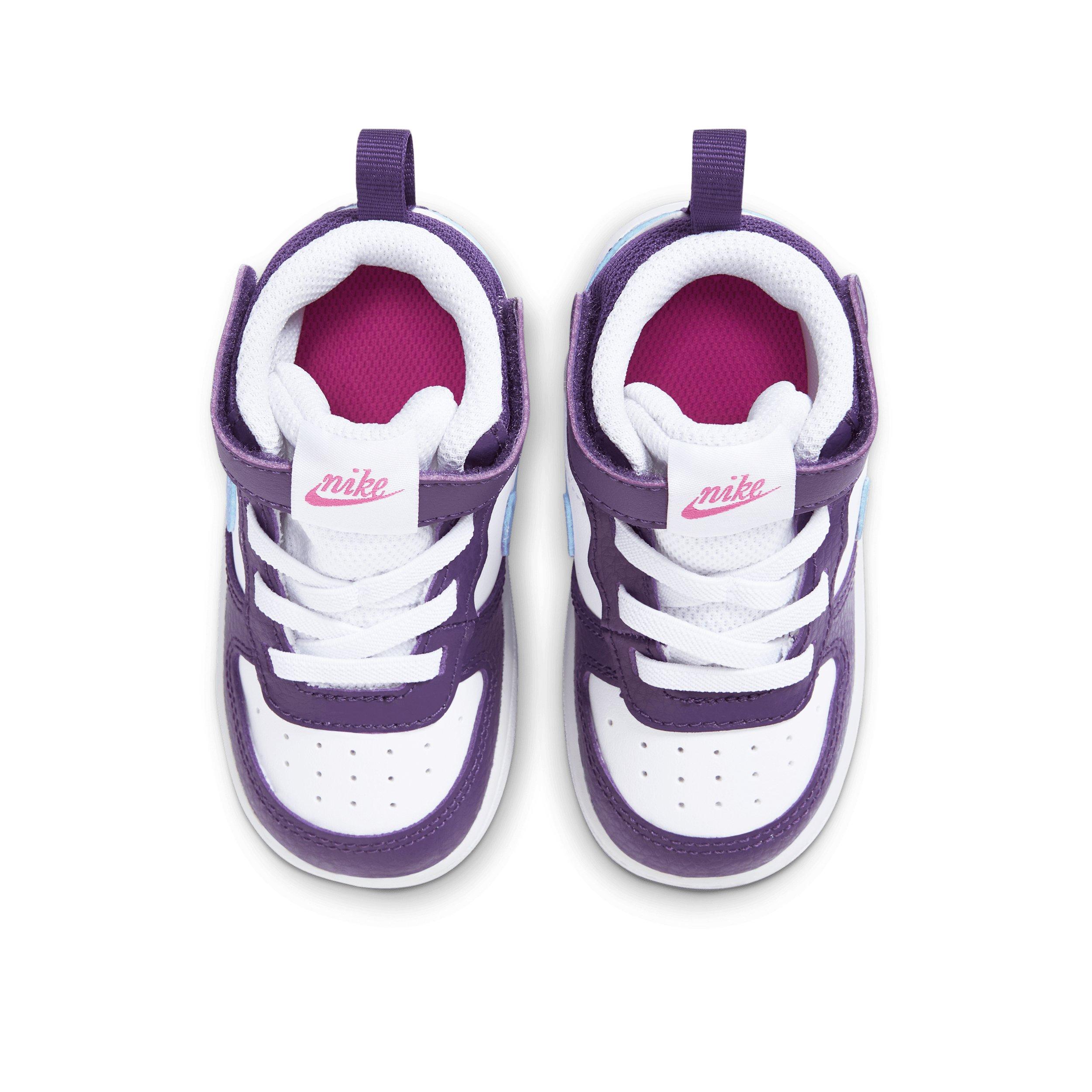 Nike Court Borough Mid 2 Infant Boys' "White/Eggplant/Active Fuchsia/Royal Pulse" Shoe